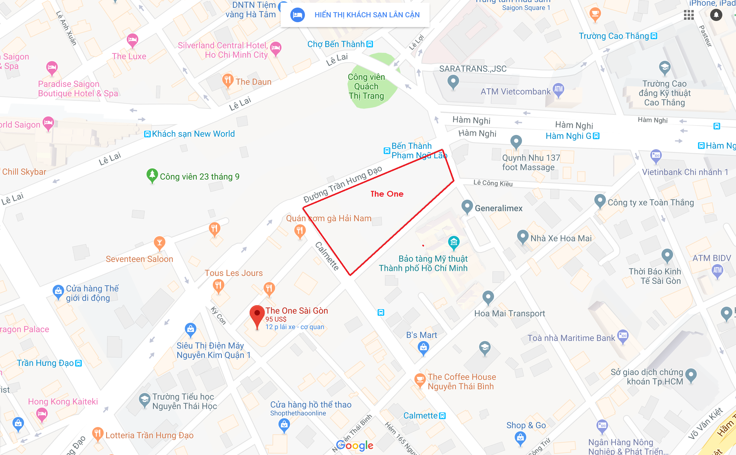 Vị trí dự án Spirit Of Saigon - The One - One Central HCM - Google Maps