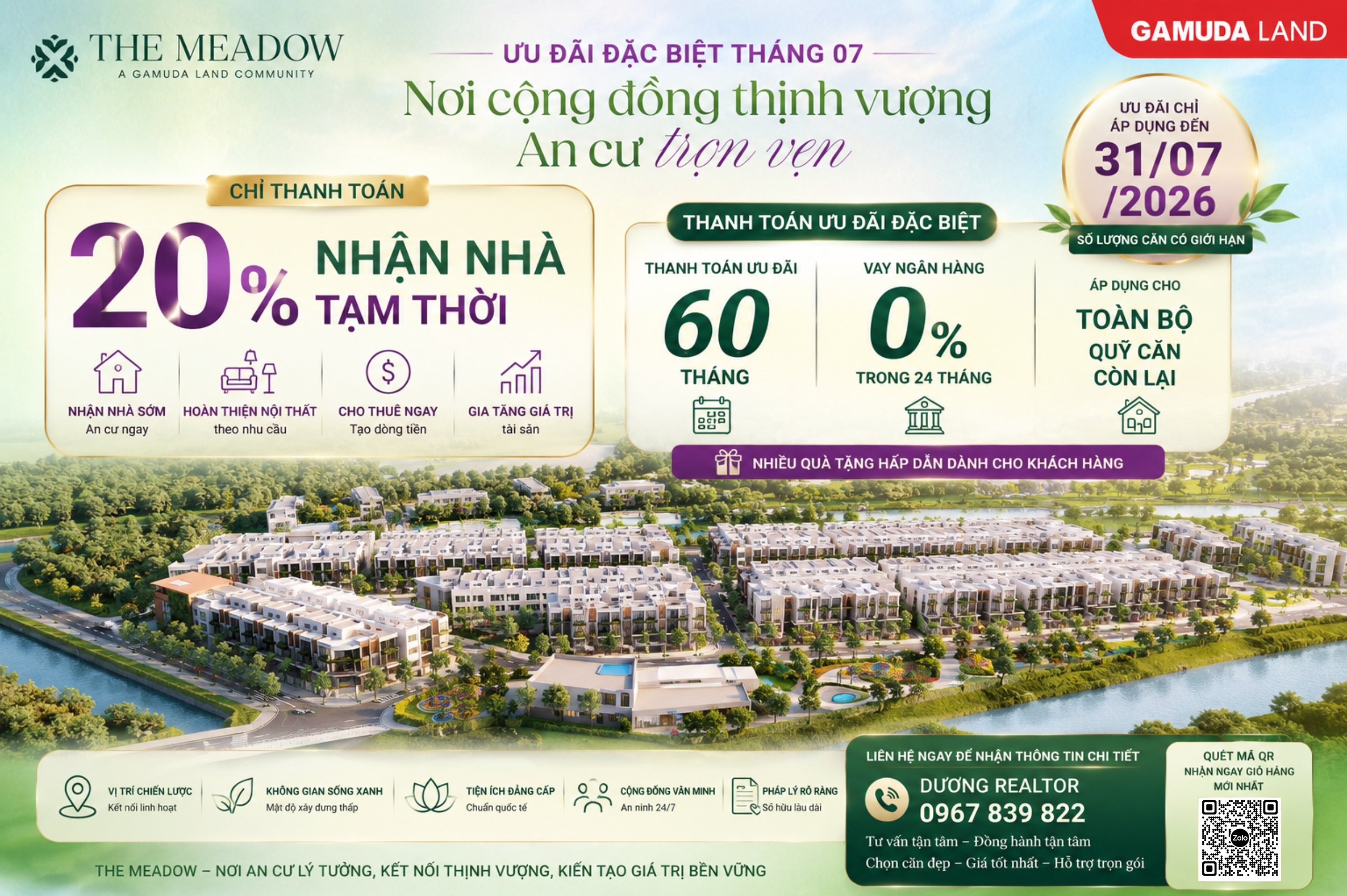 Chính sách bom tấn Gamuda dành cho The Meadow trong tháng 7