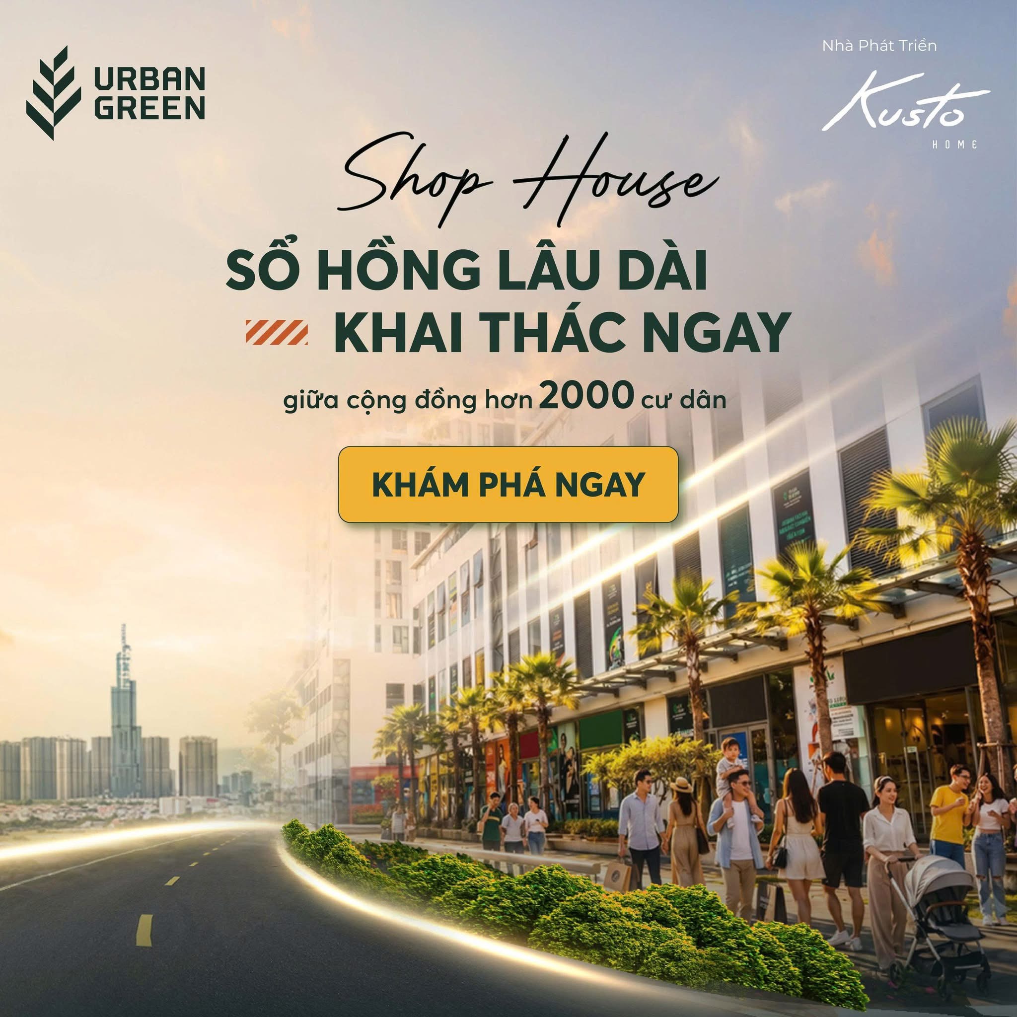 Shophouse Urban Green Sở hữu lâu dài sẵn sàng khai thác ngay
