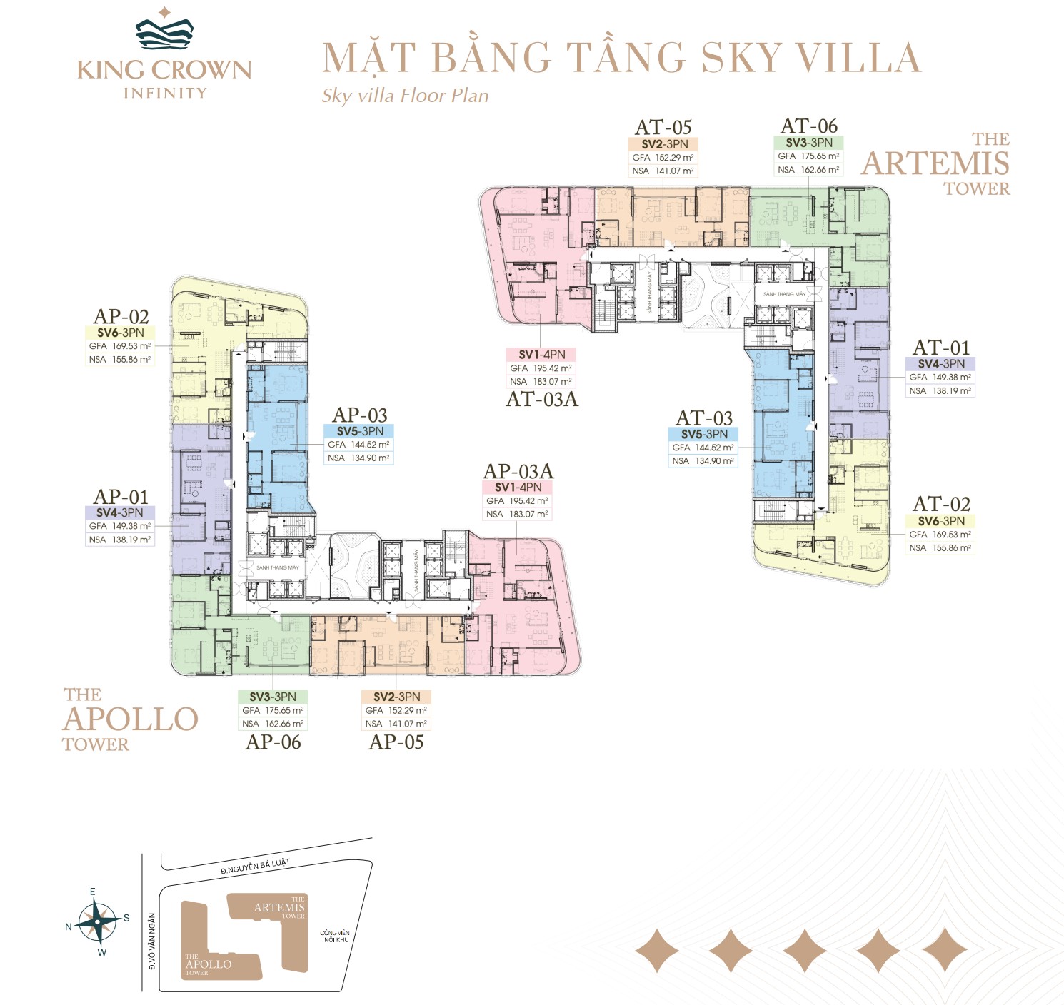 Mặt bằng Sky Villa tầng 30