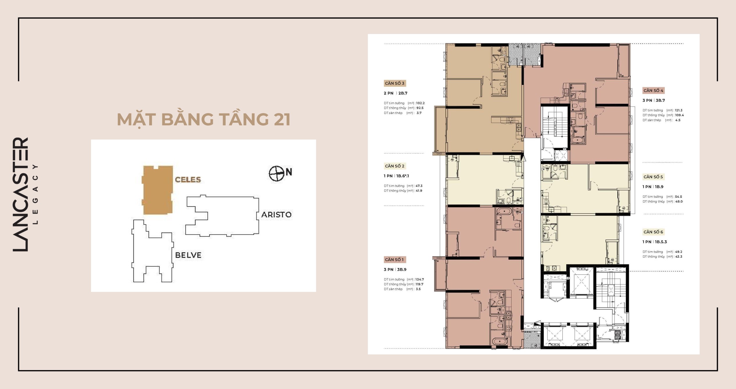 Mặt bằng tầng 21 Thap C Celes Lancaster Nguyễn Trãi