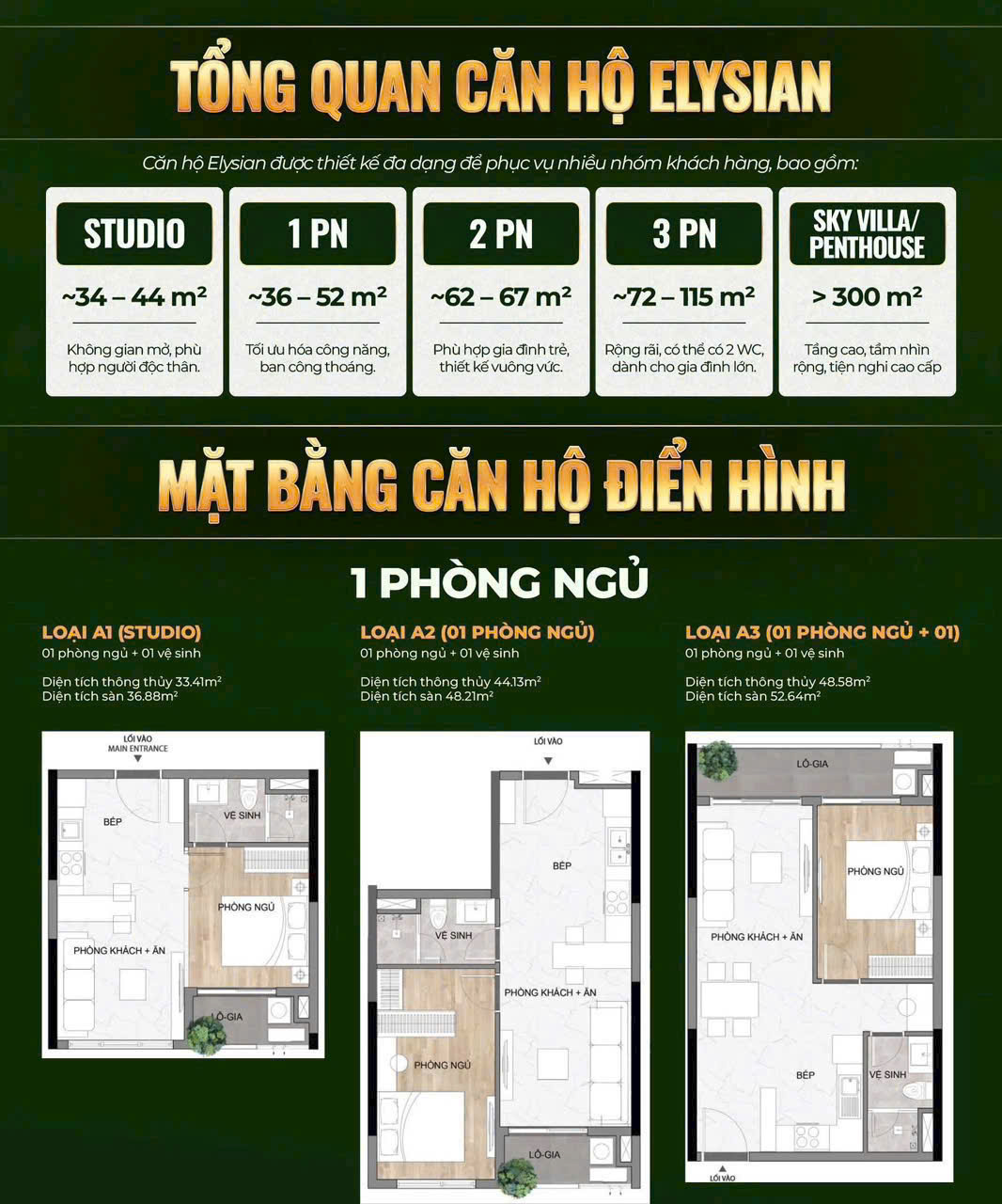 Tổng quan căn hộ Elysian Lò Lu