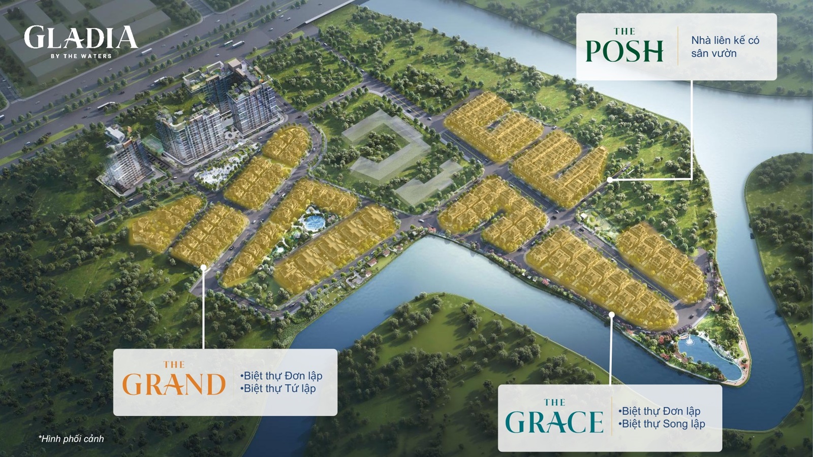 Mặt bằng 3 phân khu Gladia Khang Điền