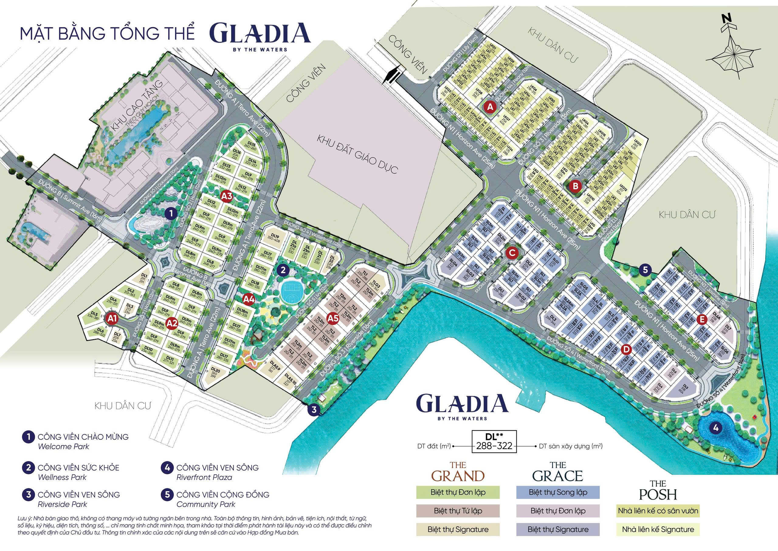 Mặt bằng Gladia Khang Điền