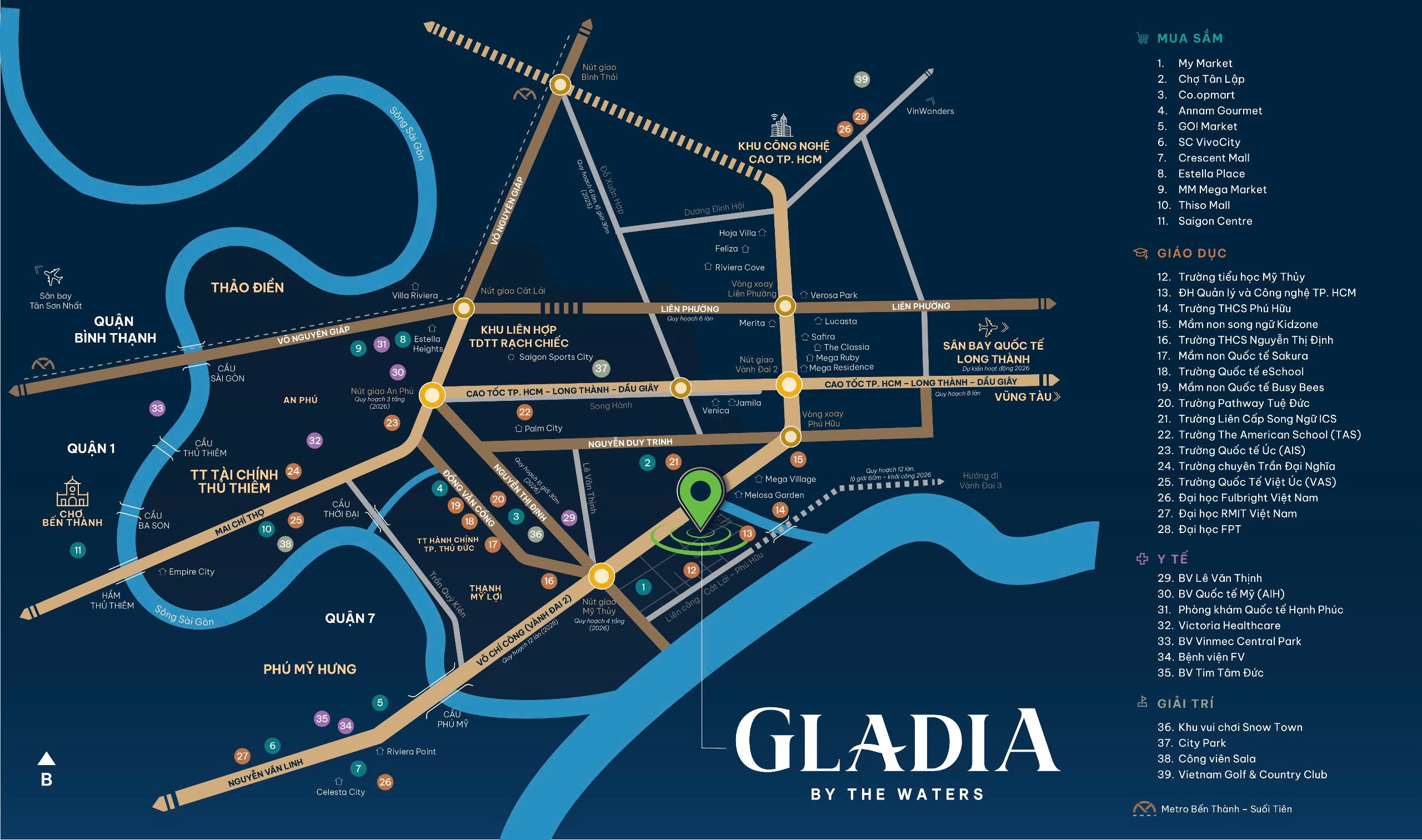 Vị trí dự án Gladia Khang Điền