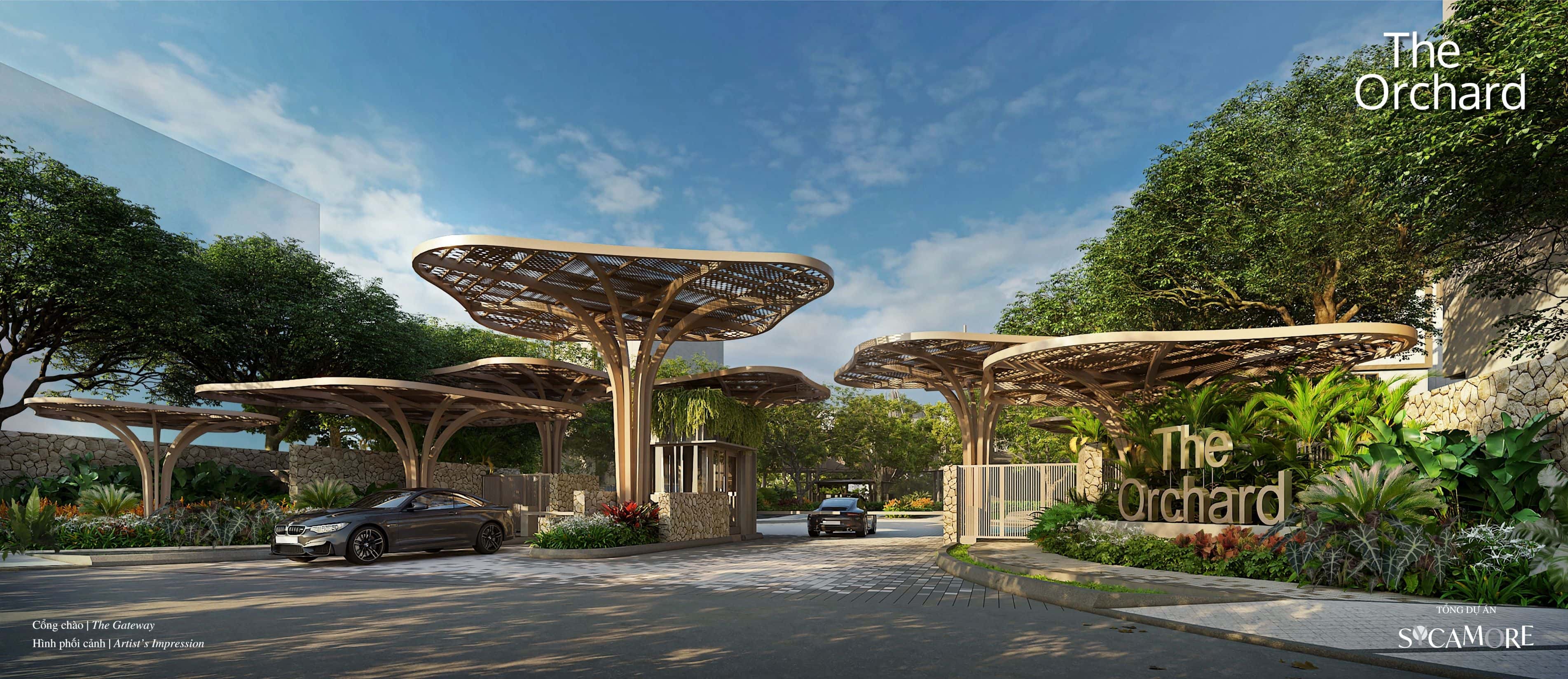 Cổng chào dự án The Orchard Sycamore với an ninh 3 lớp