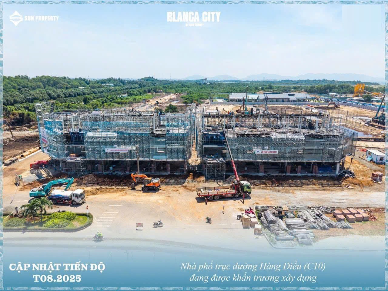 Nhà phố Trục Hàng Điều C10 đang khẩn trương thi công