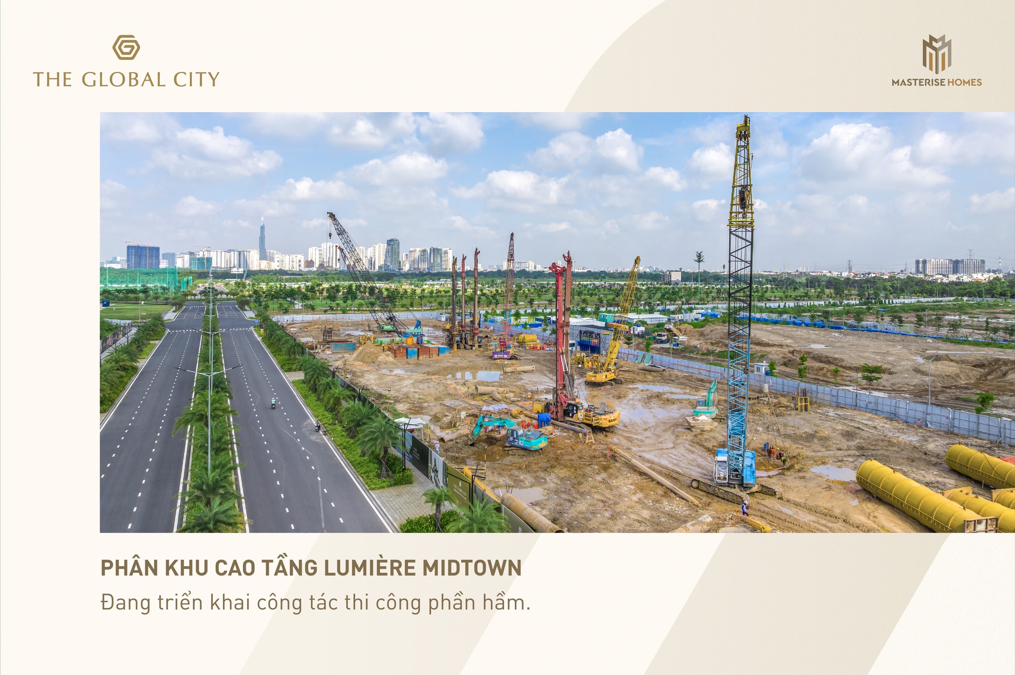 Tiến độ Lumiere Midtown đang triển khai thi công hầm