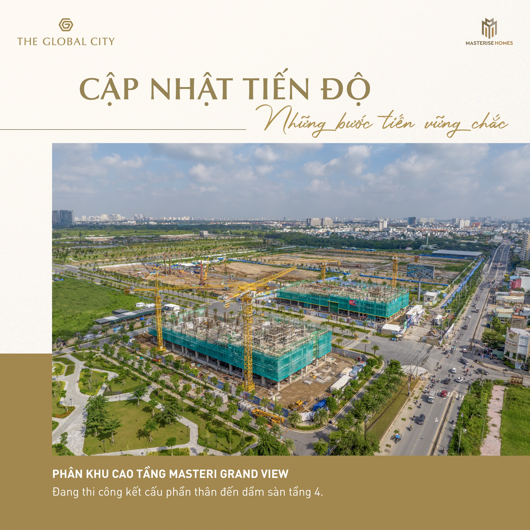 Tiến độ Masteri Grand View xây dựng đến tầng 4