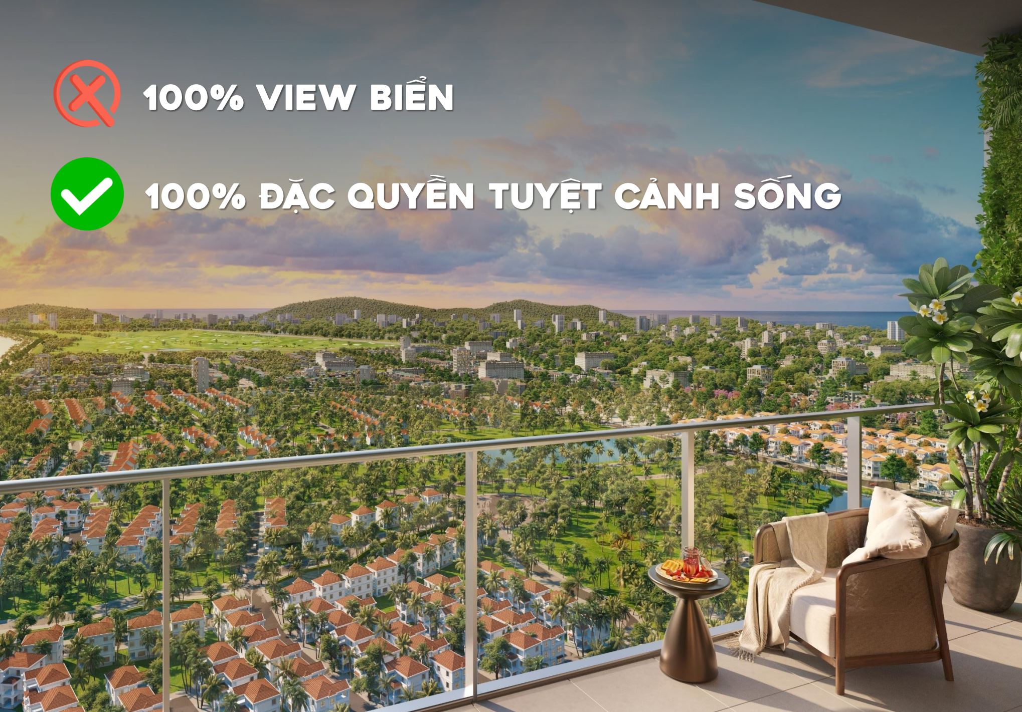 100% đặ quyền tuyệt cảnh sống