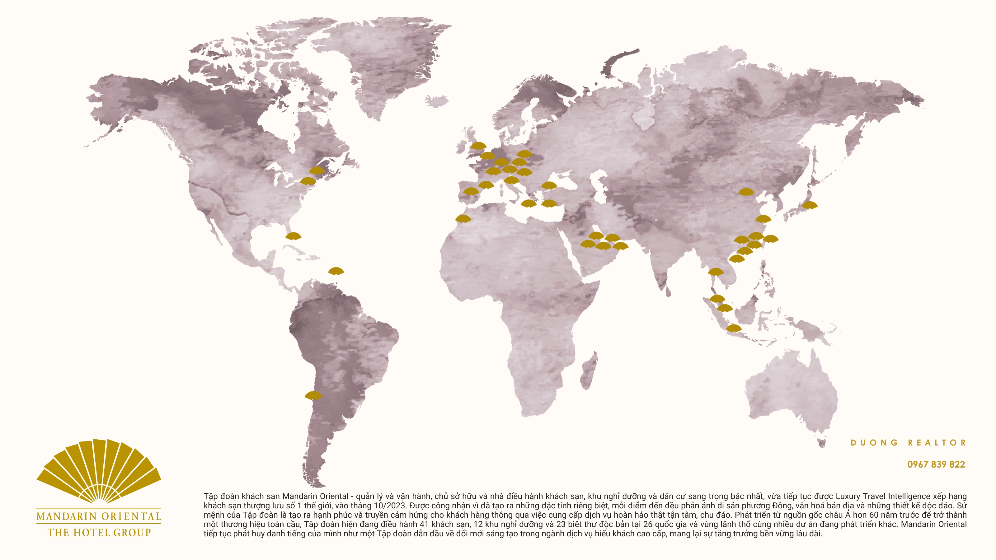 Được bảo chứng bởi tập đoàn Mandarin Oriental nổi tiếng thế giới