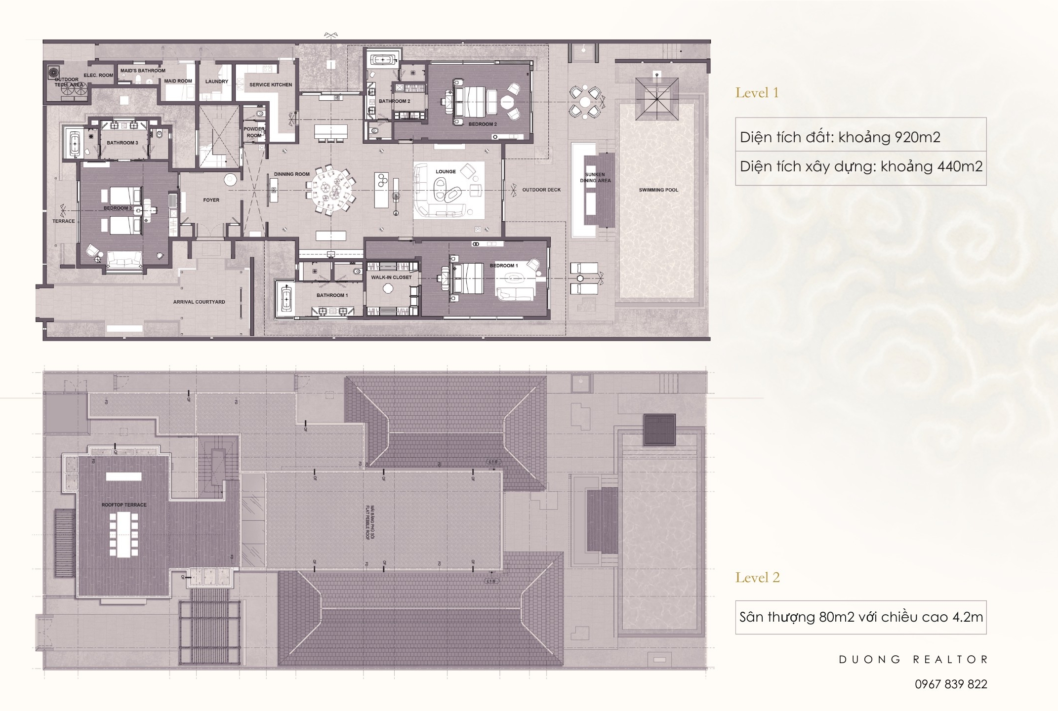 Layout Thiết kế Beach View Villa