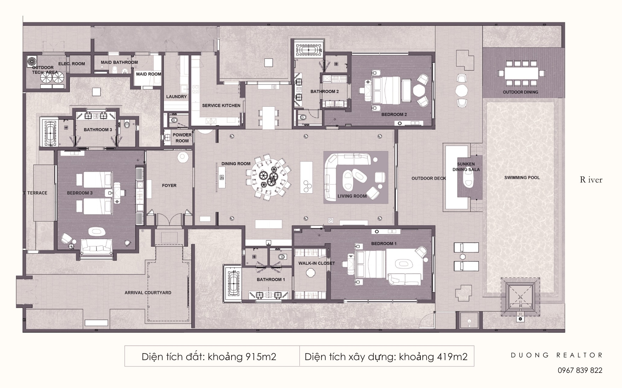 Layout thiết kế River Villa