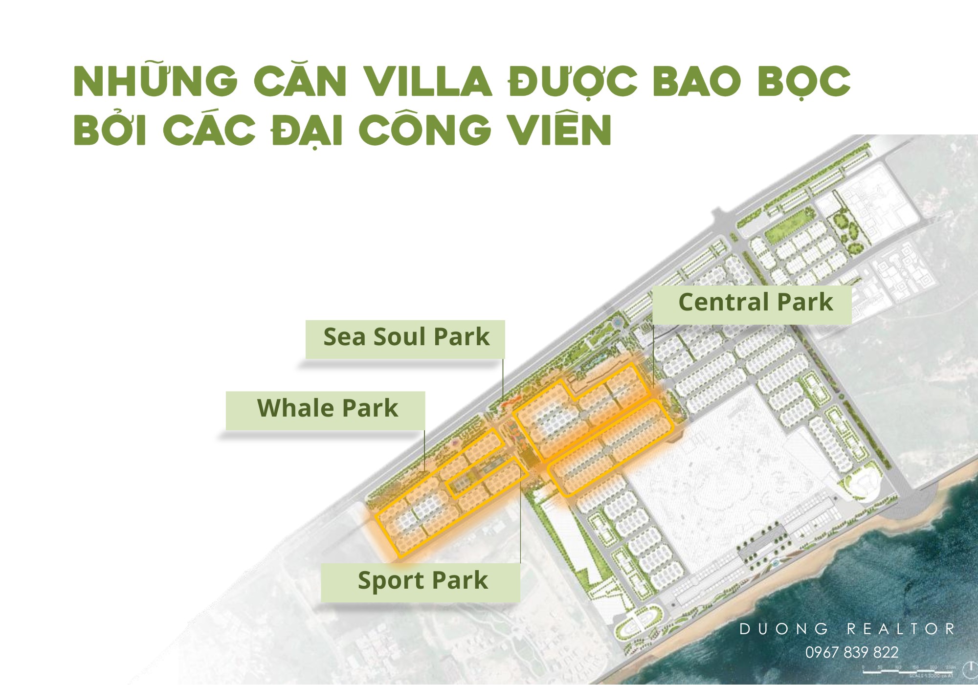 Những căn Casa Villa được bao bọc bởi 4 công viên lớn