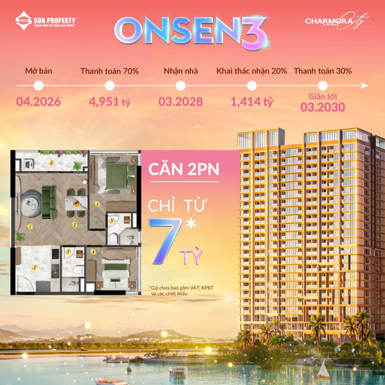 Căn hộ 2 phòng ngủ The Onsen 3