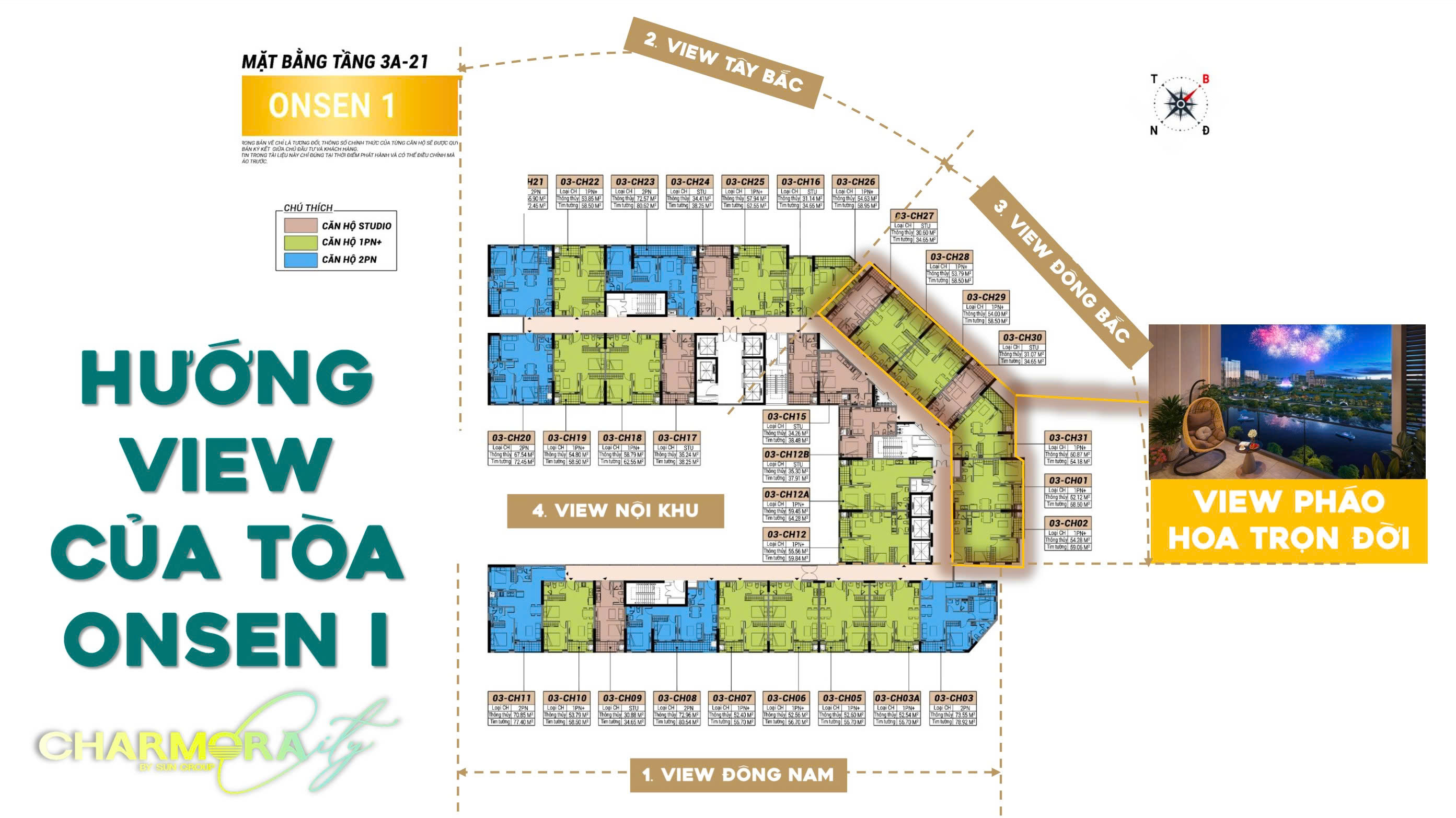 Hướng view của The Onsen 1