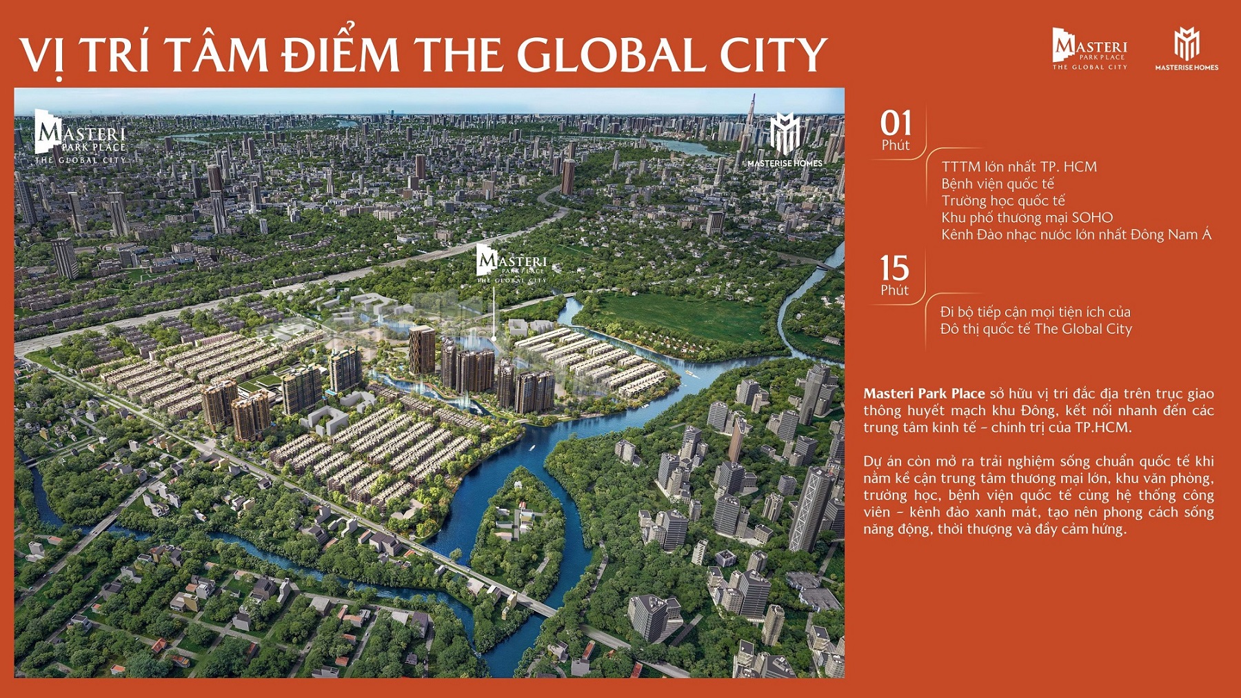 Masteri Park Place tọa lạc ngay "trái tim" The Global City
