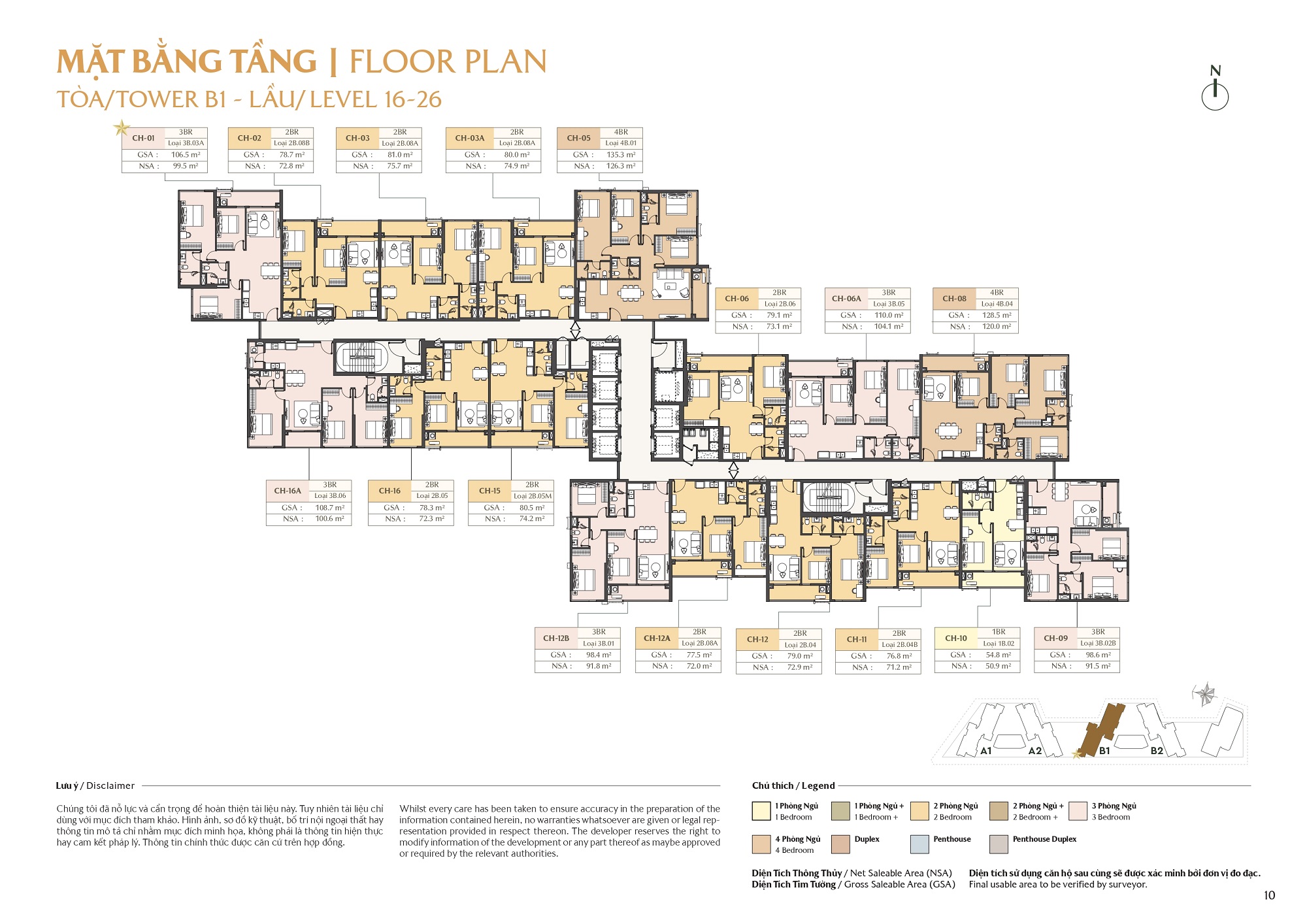 Mặt Bằng Masteri Park Place The Global City B1 - Tầng 16-26