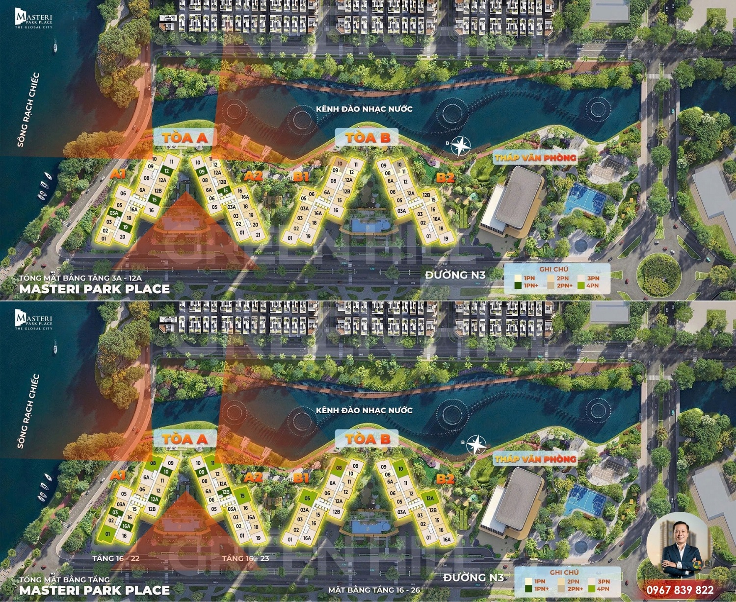 mặt bằng tháp A-B Masteri Park Place