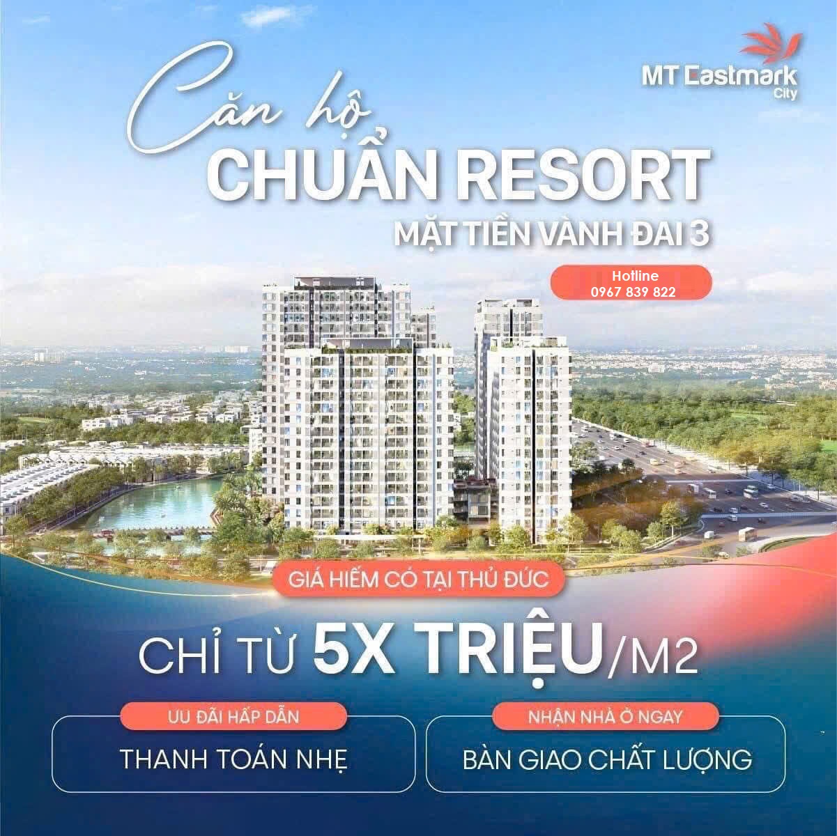 Mt Eastmark - Căn hộ chuẩn Resort Vành Đai 3 - Sổ Hồng sẵn - Giá chỉ 5x triệu/m2