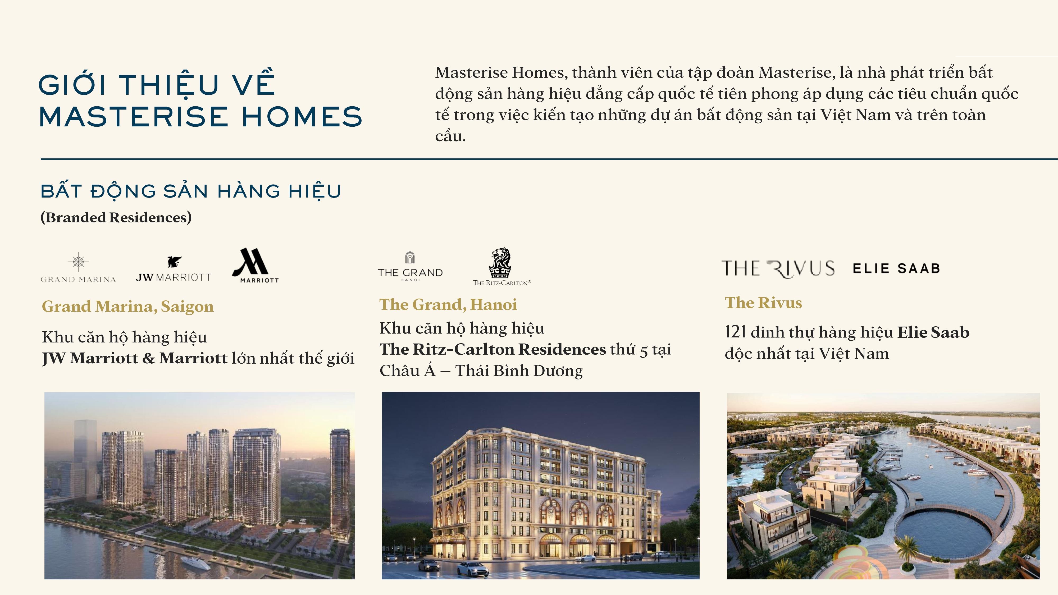 Bất động sản hàng hiệu Masterise Homes