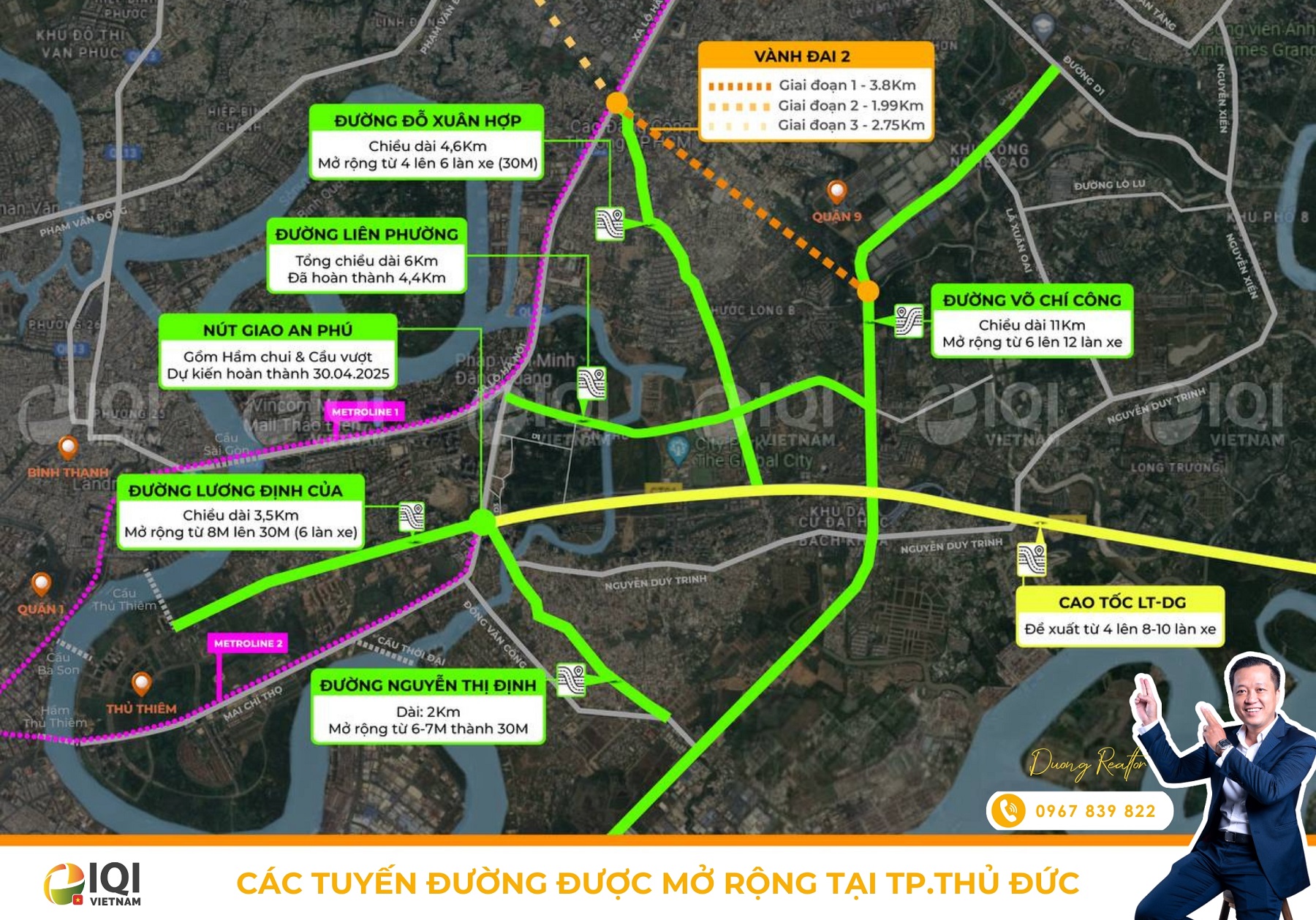 Các tuyến đường được mở rộng tại Tp.Thủ Đức cũ