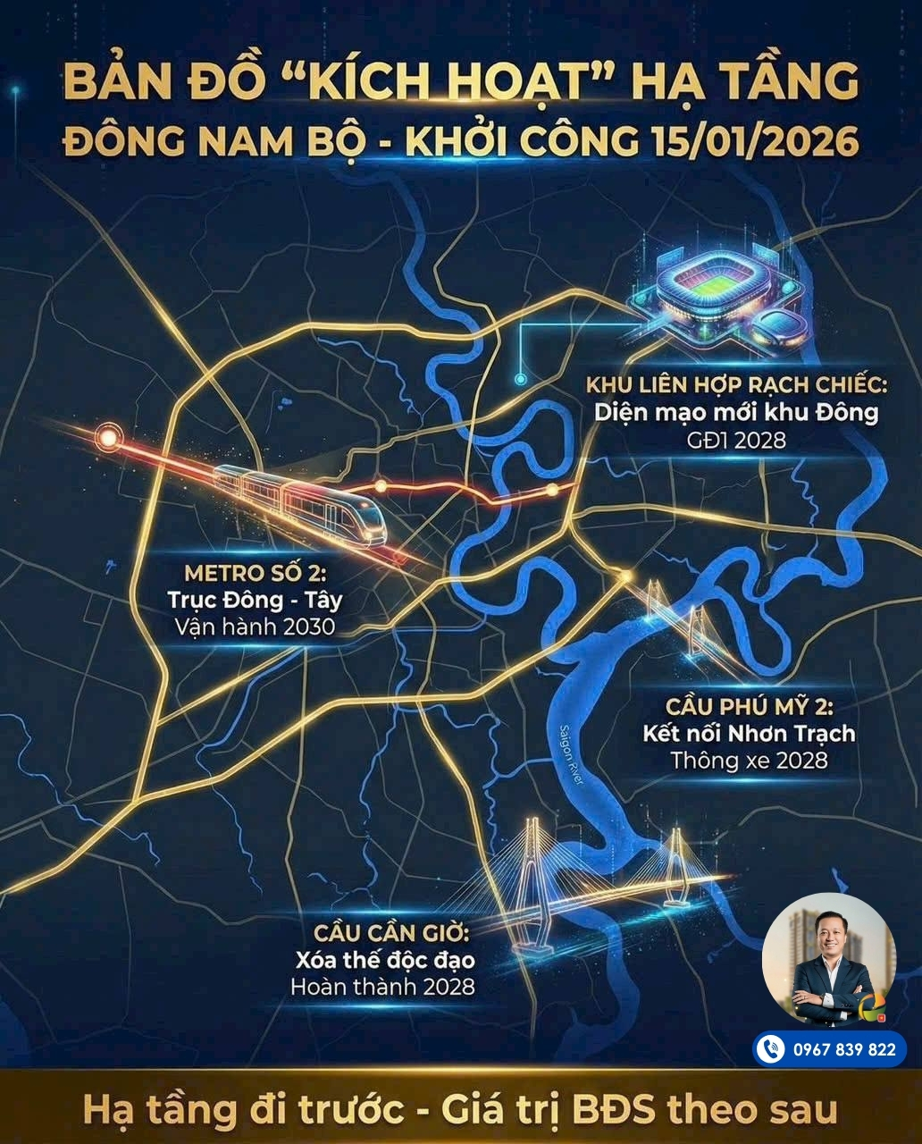 Bản đồ kích hoạt hạ tầng Tp.hcm khởi công vào 15.01.2026