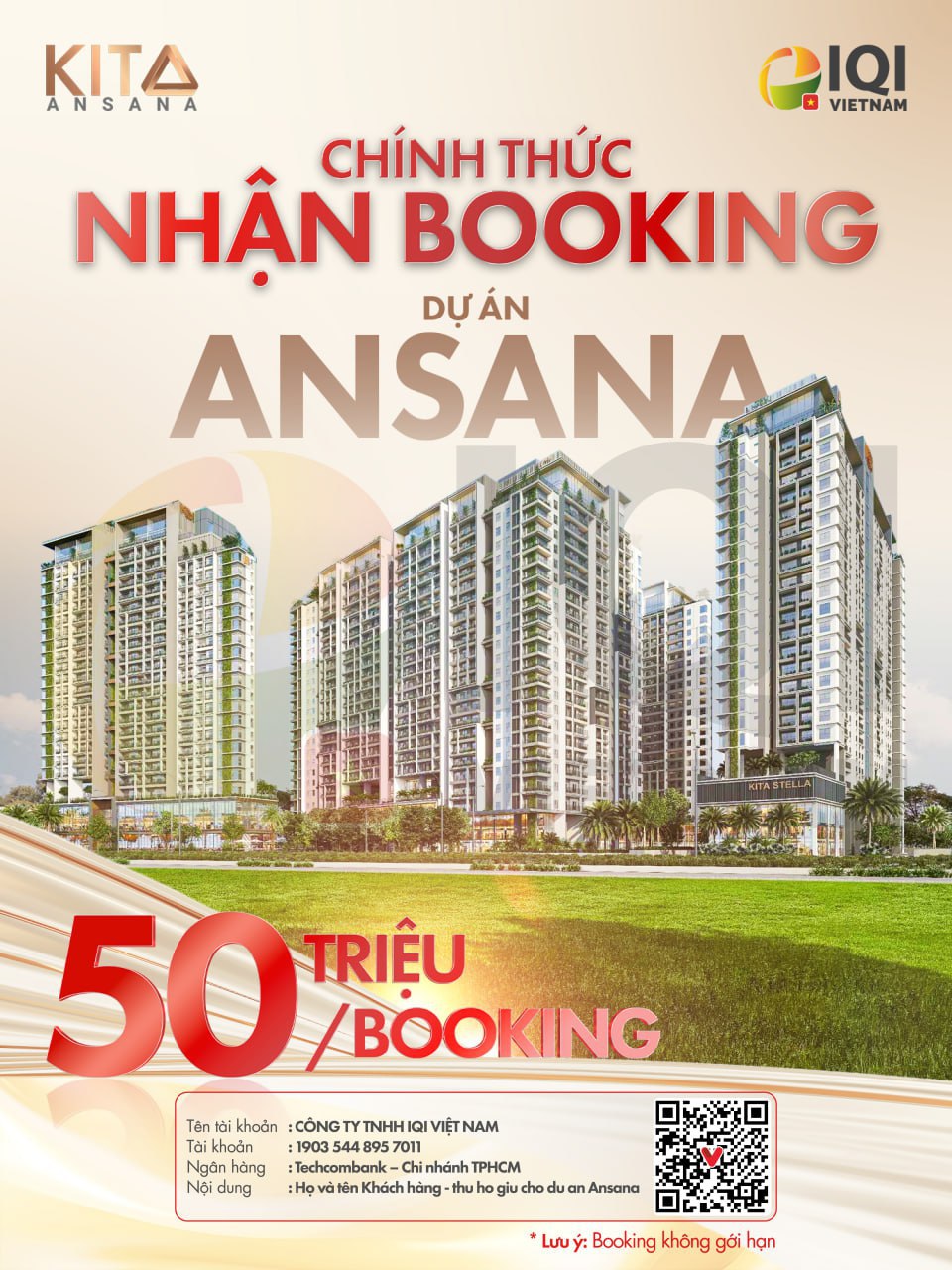 Booking giữ chổ 50 triệu