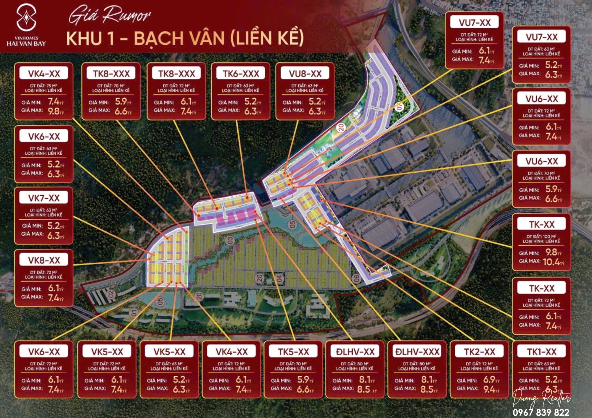 Giá nhà phố liên kế Bạch Vân Vinhomes Hai Van Bay