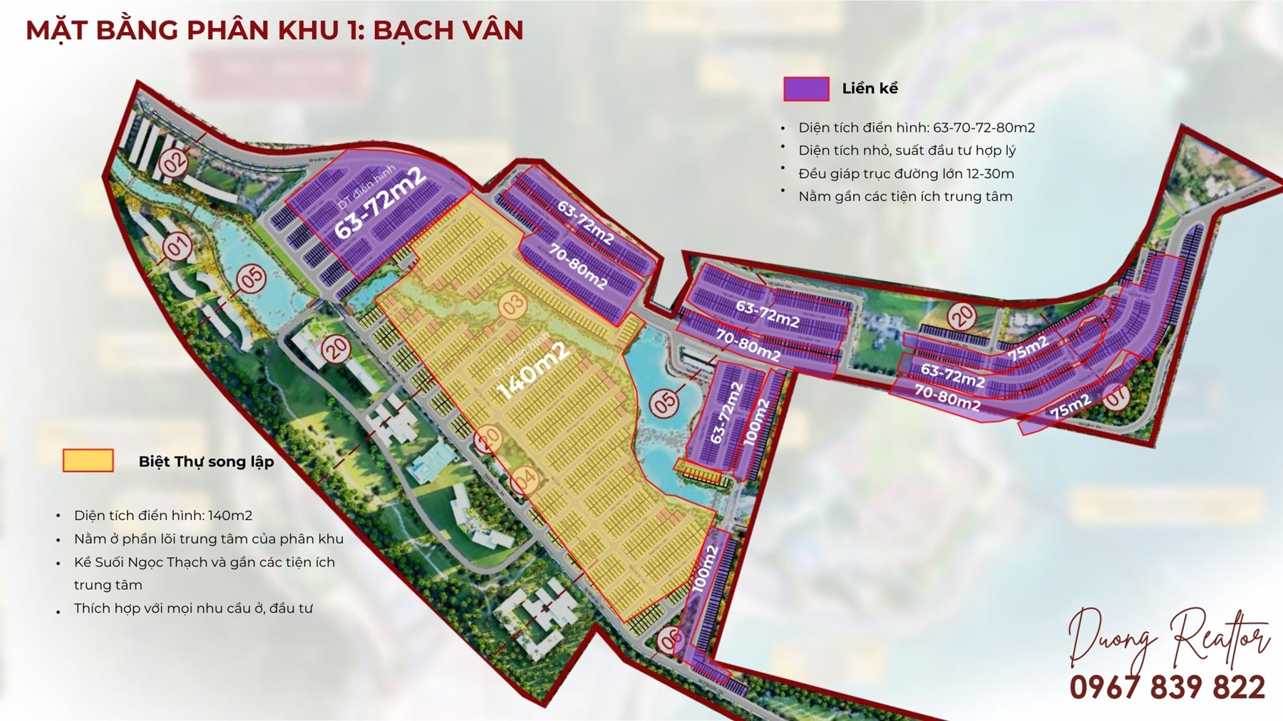 Mặt bằng phân khu 1 - Bạch Vân