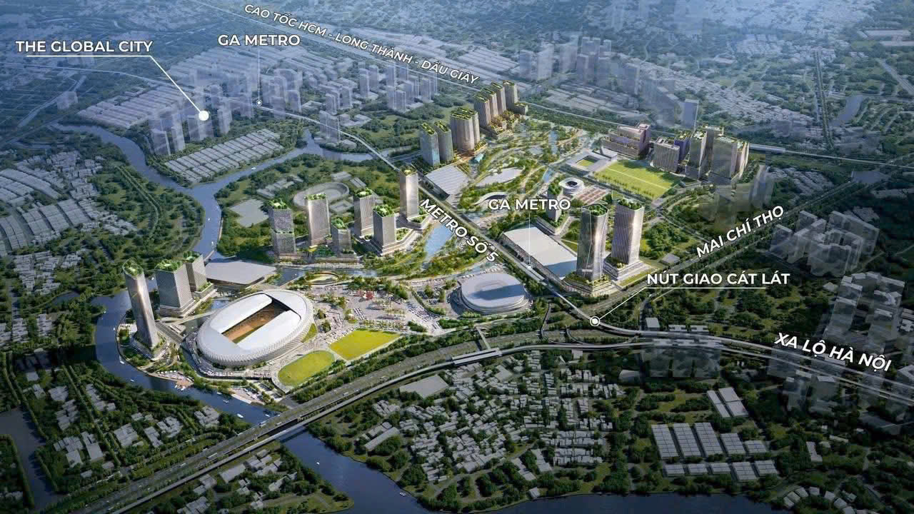 The Global City là KĐT chuẩn Quốc Tế nằm kề bên Khu liên hiệp TDTT Quốc Gia Rạch Chiếc