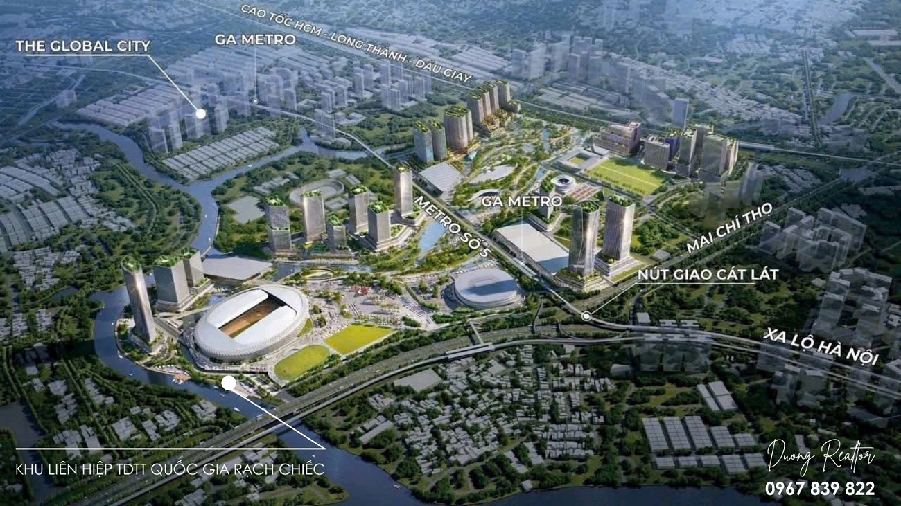 The Global City là khu đô thị DUY NHẤT liền kế khu liên hiệp TDTT Rạch Chiếc
