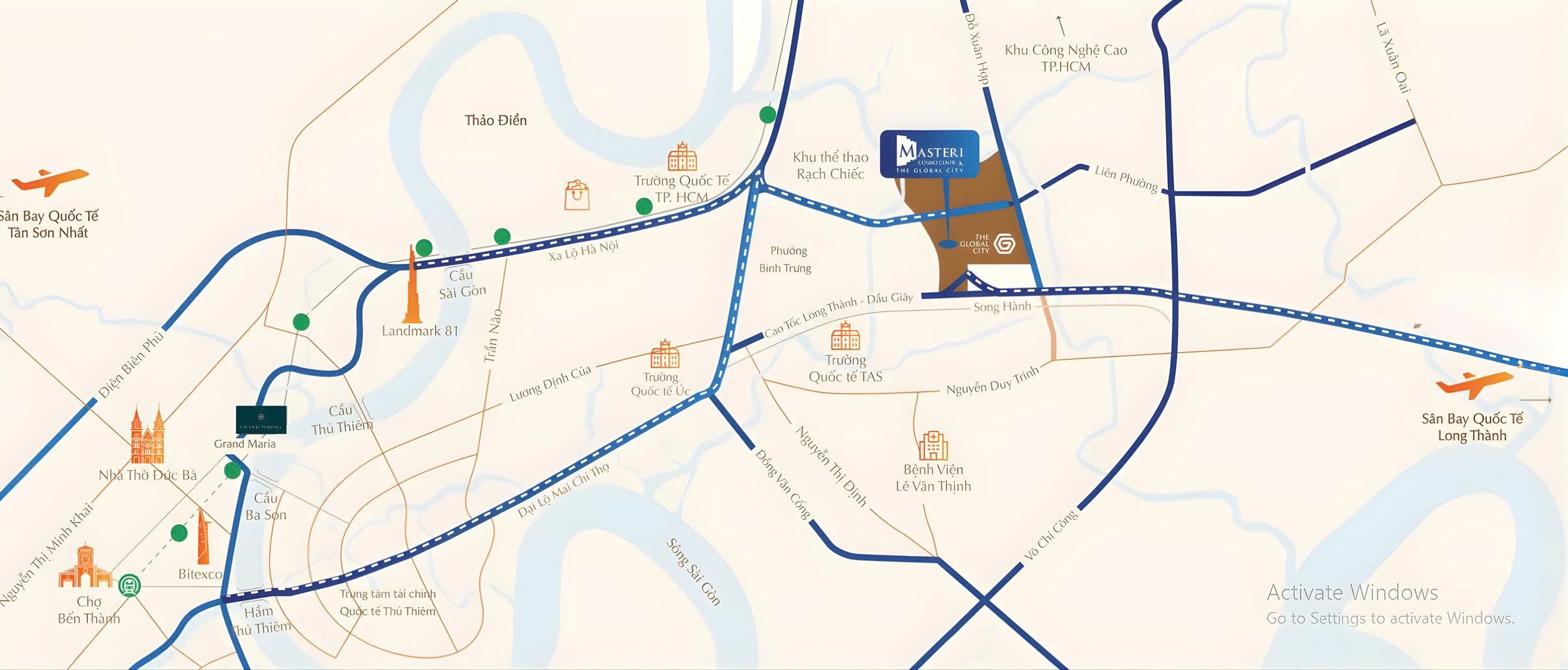 Vị trí dự án Masteri Cosmo Central 