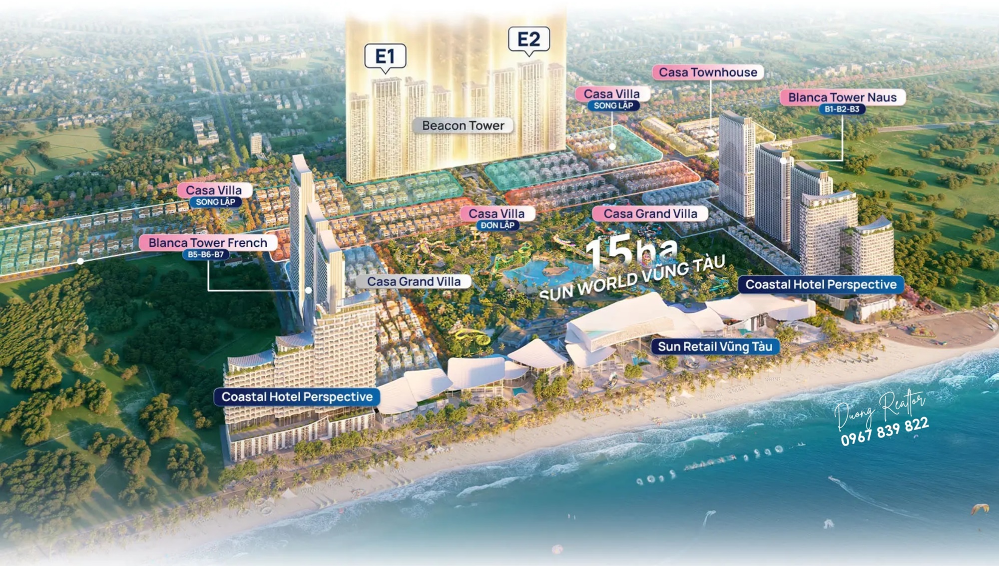 Blanca City Vung Tau với "trái tim" là công viên nước Sun World 15ha với 21 Games Blanca City Vung Tau quy mô 96ha với trái tim là công viên Sunworld 15ha lớn nhất Miền Nam