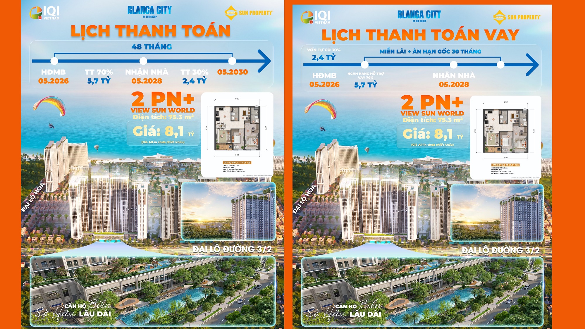 Căn hộ Beacon 2 phòng ngủ+