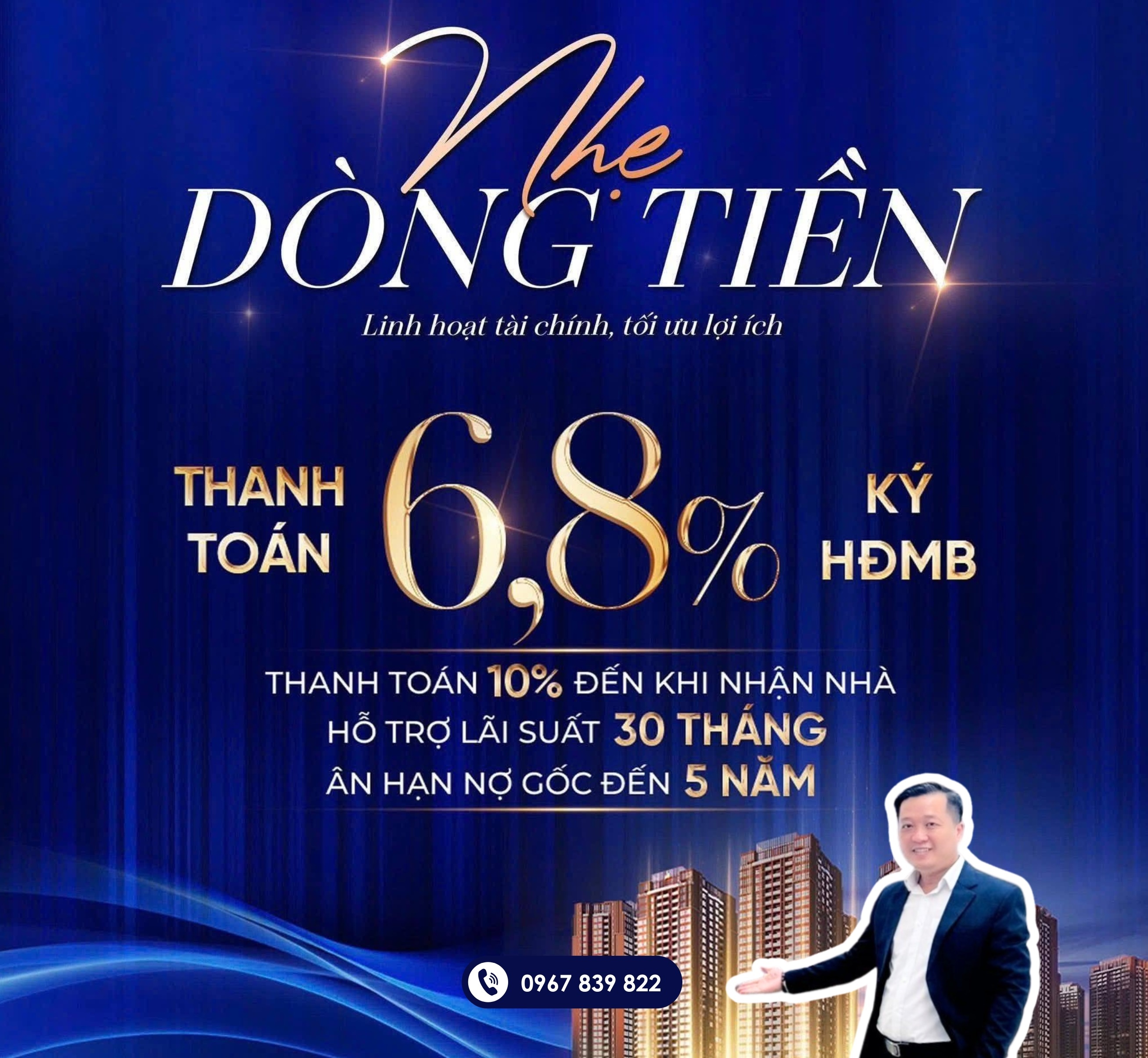 Chính sách thanh toán nhẹ dòng tiền. Thanh toán 10% đến khi NHẬN NHÀ
