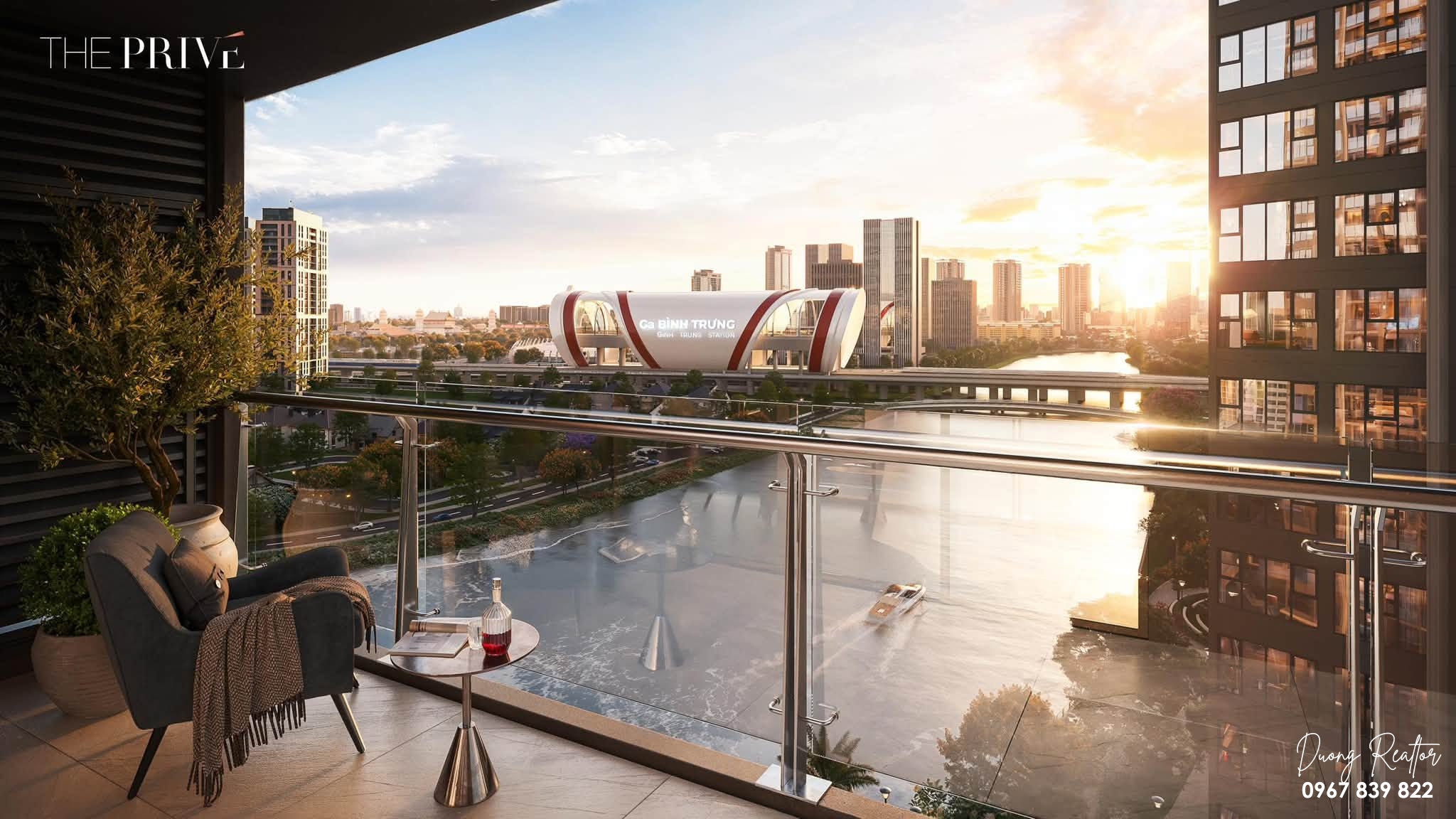 Tầm view nhìn ra nhà Ga Bình Trưng ở vị trí căn 07 tháp 9 - Cloud 9 Tower