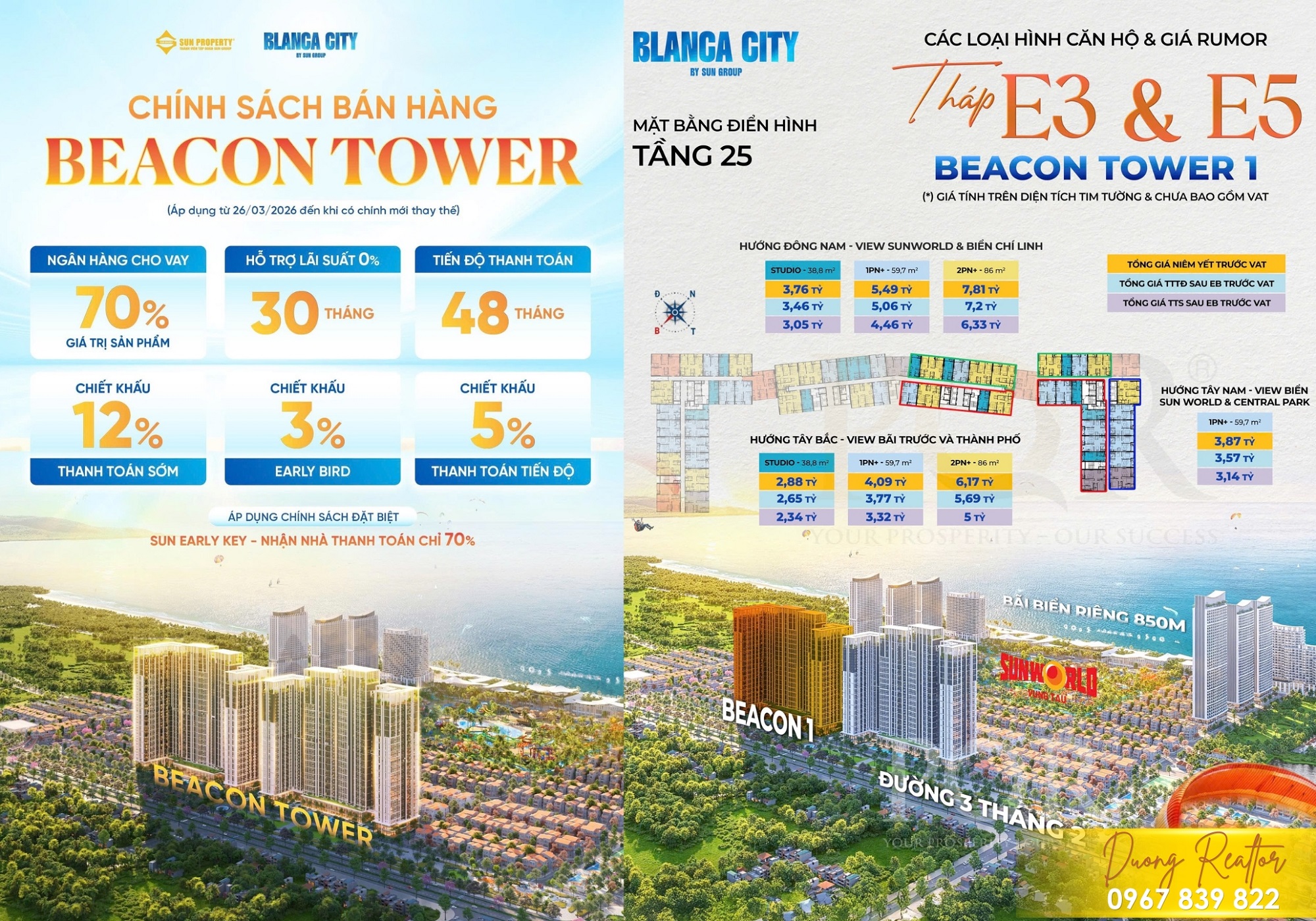 Giá bán Beacon 1 và siêu chính sách khách hàng booking sớm