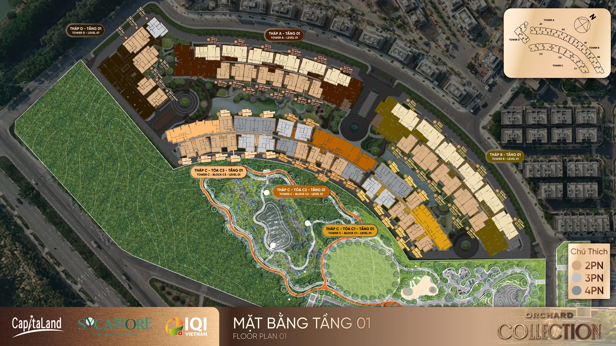 Mặt Bằng Tầng 01 Orchard Collection