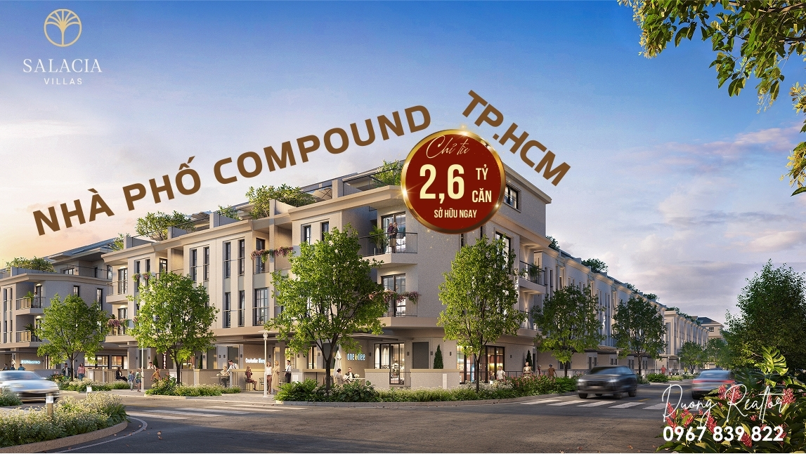 Nhà phố Compound Salacia Villas Phú Mỹ chỉ 2,6 Tỷ