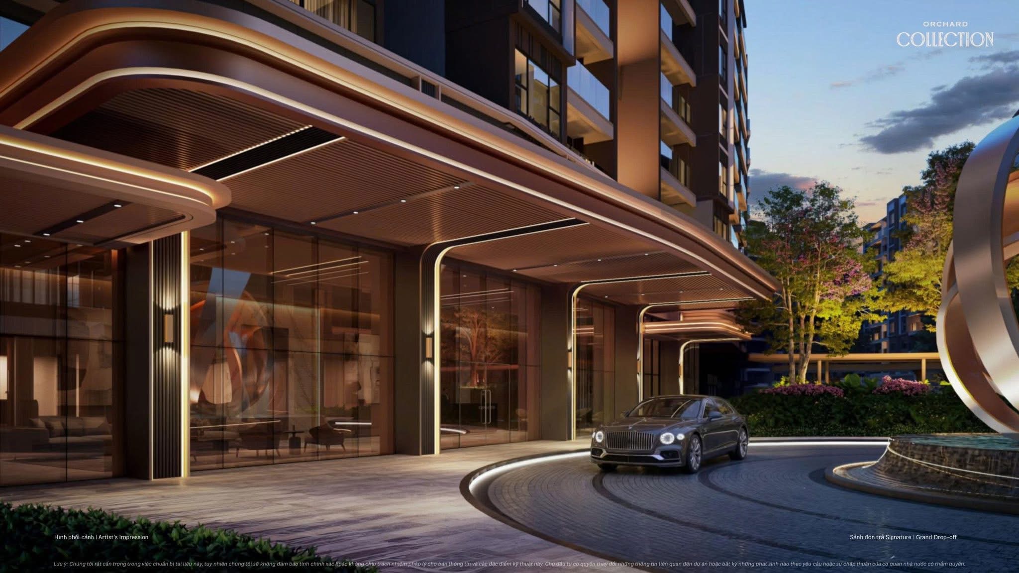 Sảnh đón Signature Arrival trần cao 8m