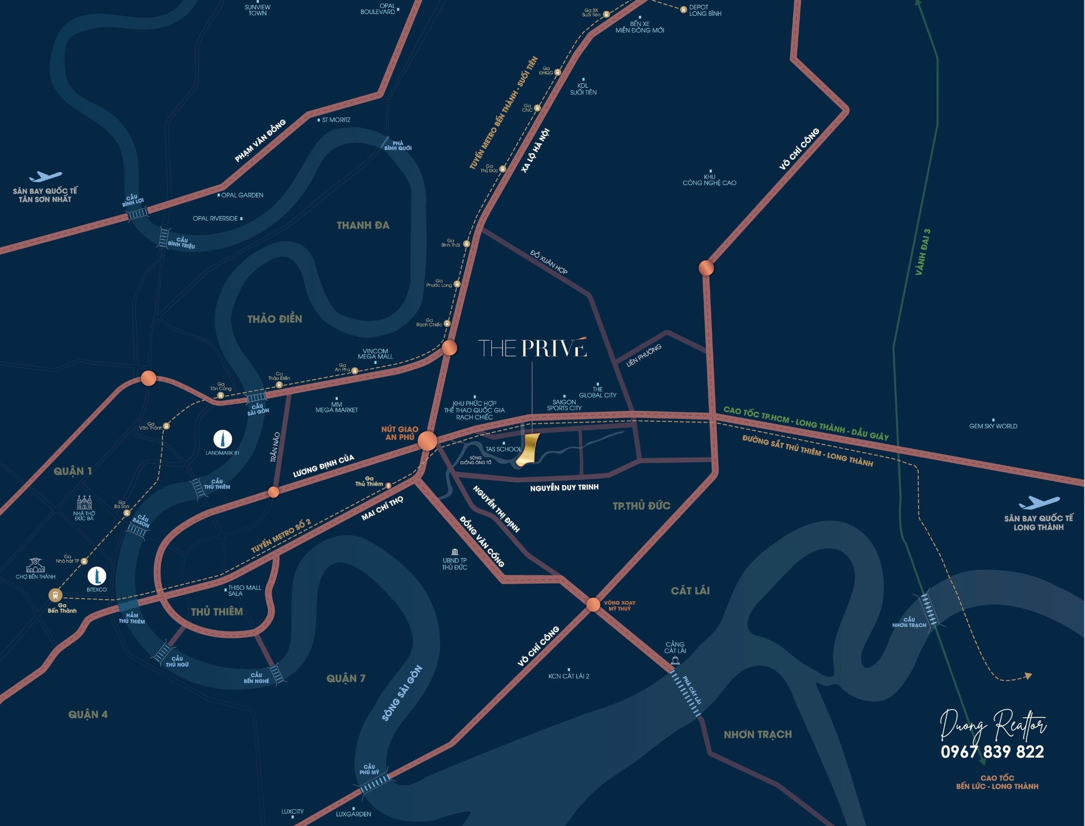 Vị trí Trung Tâm siêu kết nối của The Prive