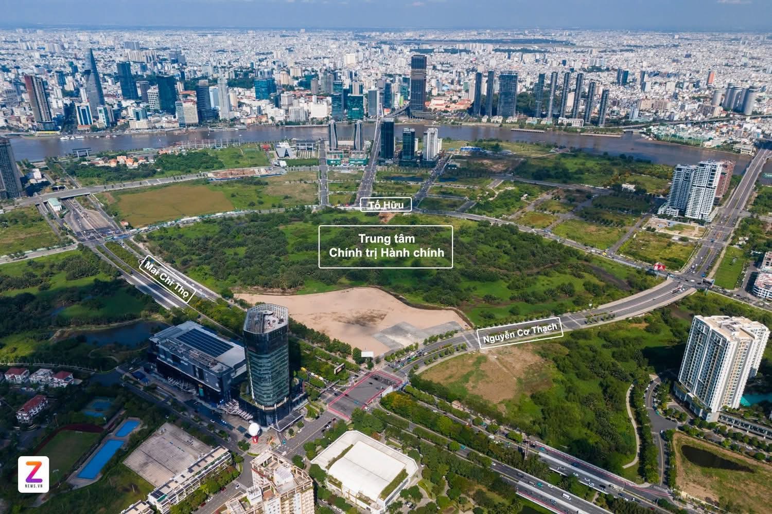 Vị trí của Trung Tâm Hành Chính Thủ Thiêm