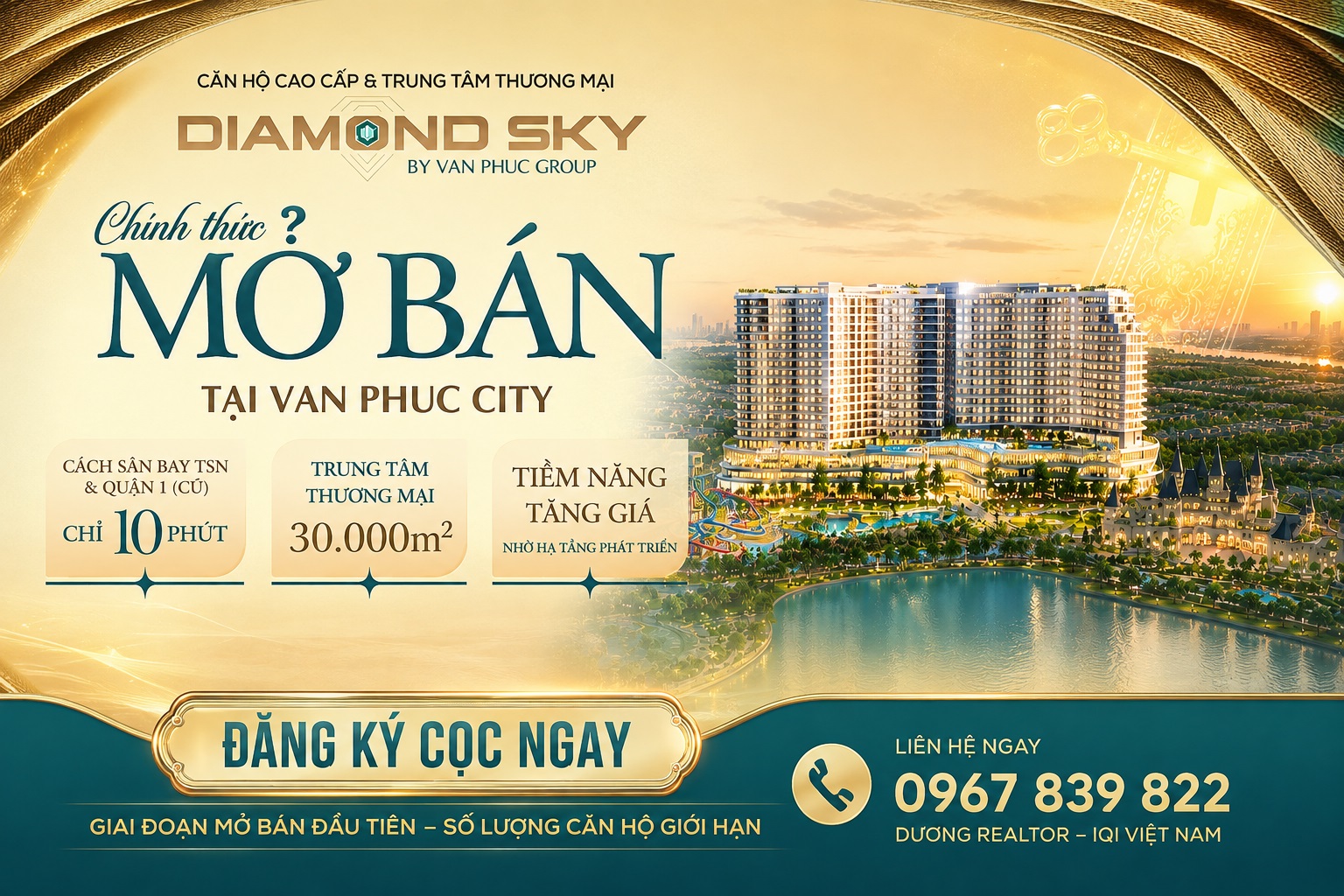 Chính thức mở bán căn hộ Diamond Sky Vạn Phúc City