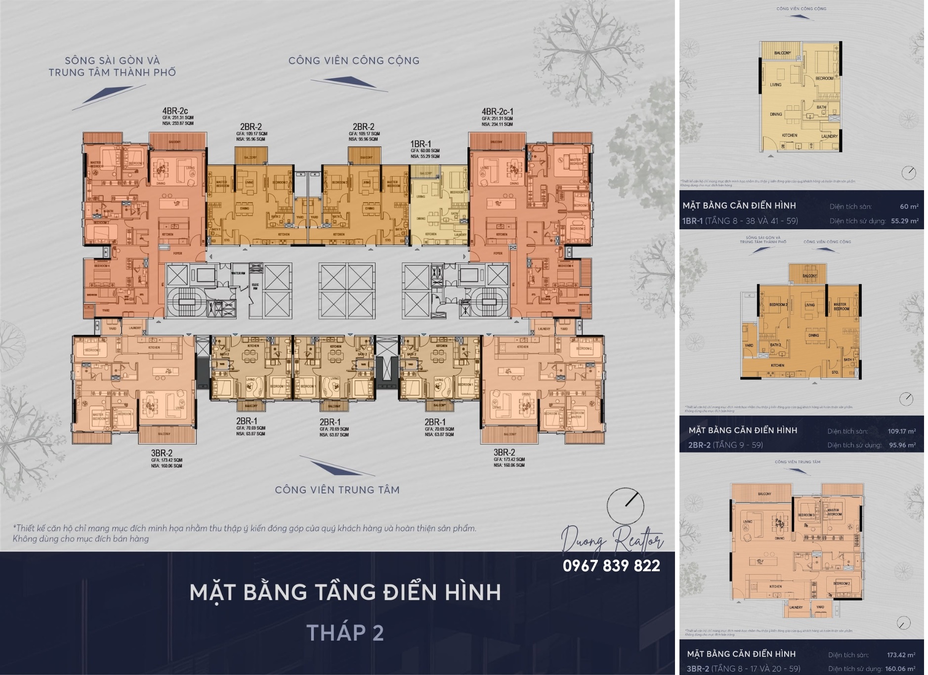 Mặt bằng tháp 2 cao 70 tầng KĐT Thủ Thiêm