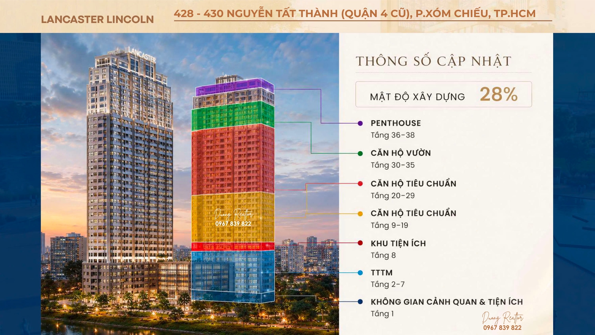 Mặt bằng Lancaster Licoln Nguyễn Tất Thành. Dự kiến mớ bán nhịp 1 căn hộ tiêu chuẩn từ tầng 9-19 tháp B