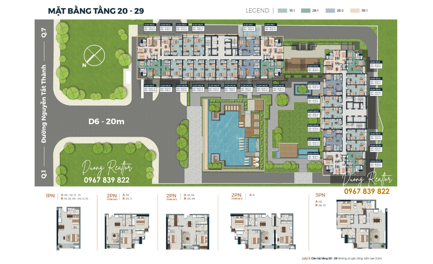 mặt bằng tầng 20-29 Laanaster Lincoln quận 4