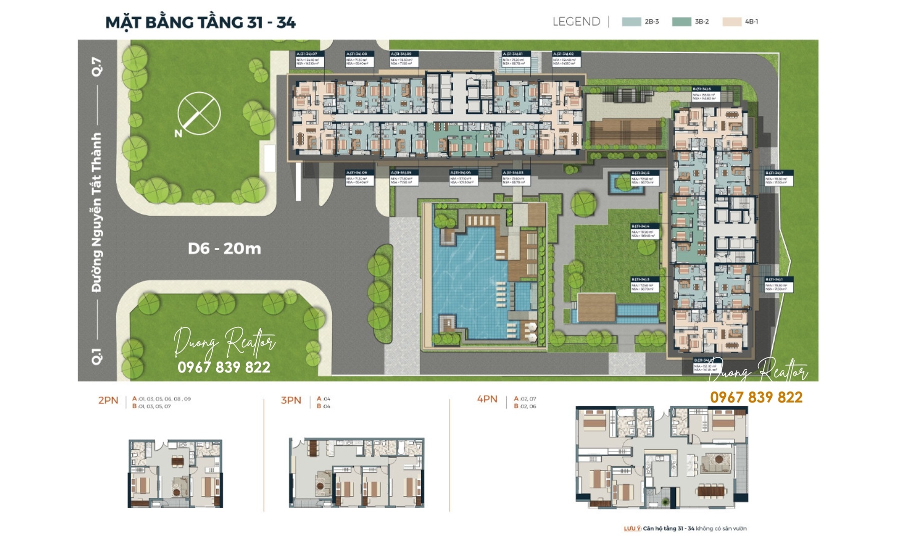 Mặt bằng tầng 31-34 Lancaster Lincoln