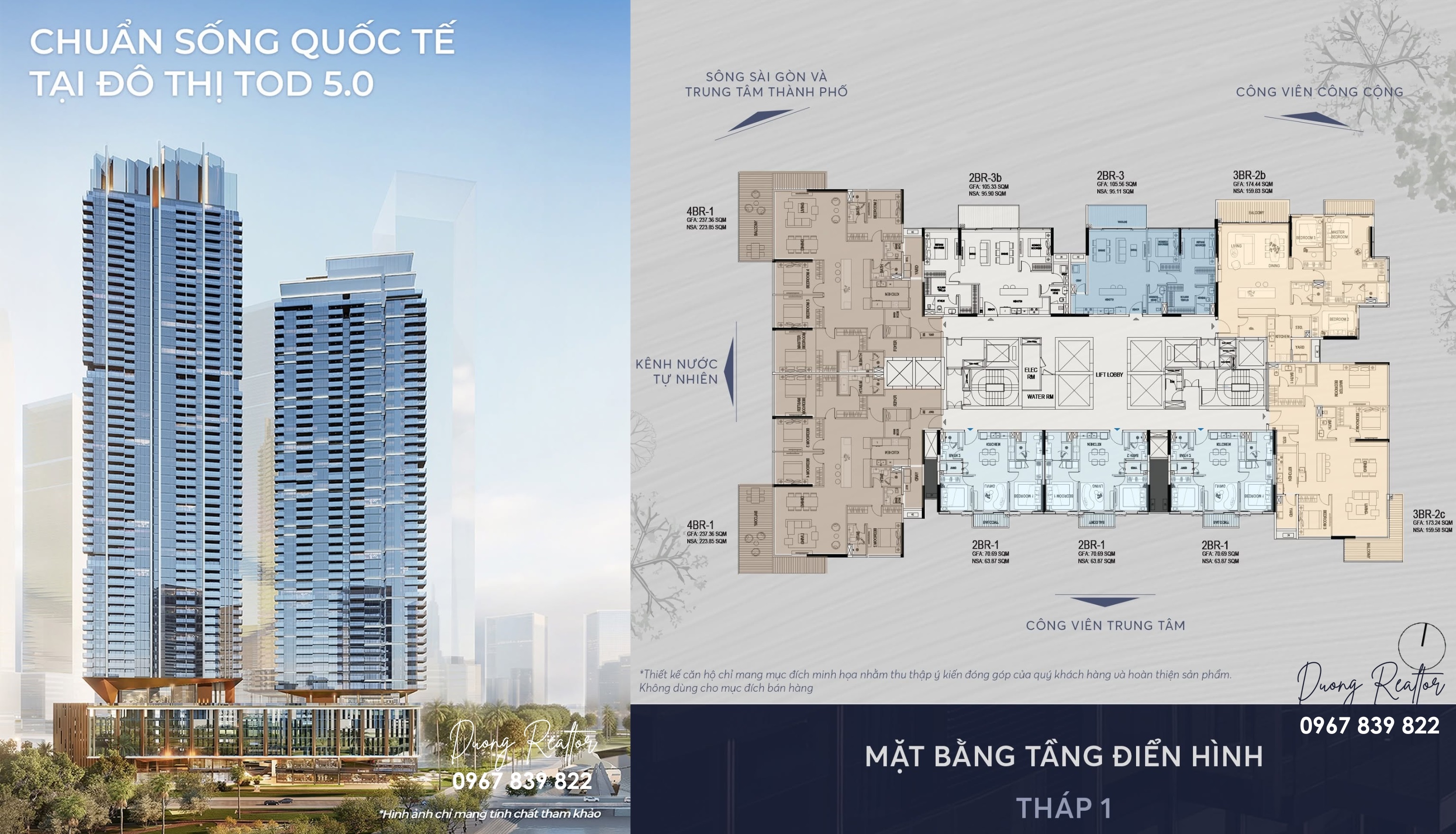 Mặt bằng tháp 1 - khu đô thị phức hợp Ga Thủ Thiêm