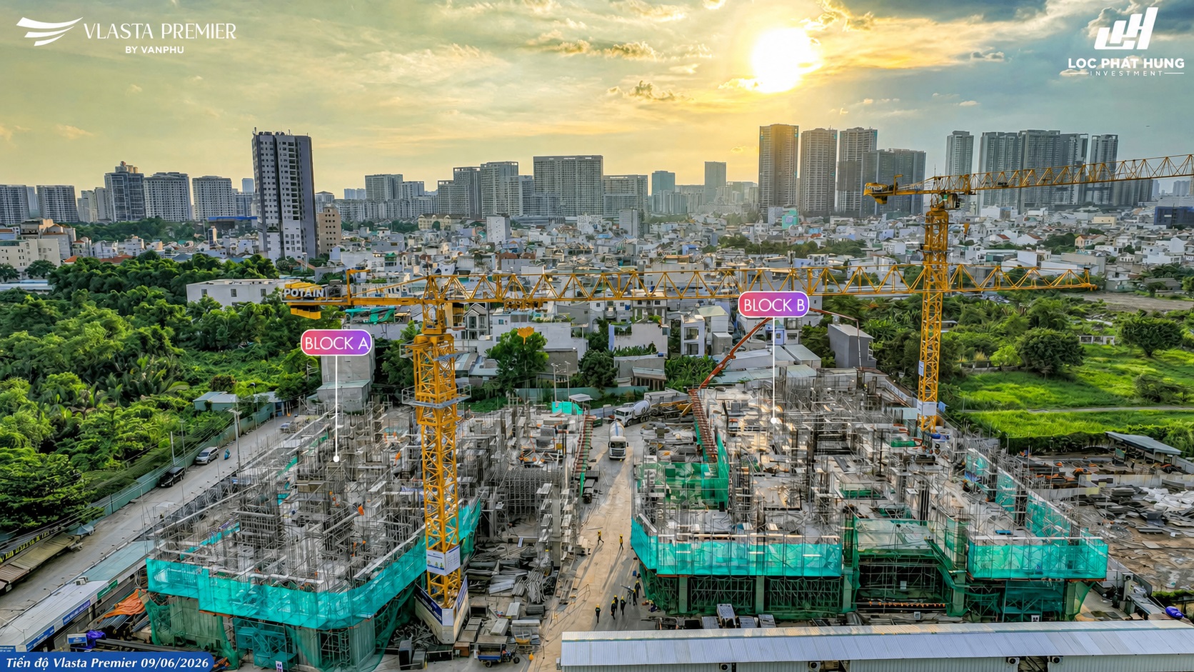 Cập nhật tiến độ dự án Vlasta Premier Phú Thuận của CĐT Văn Phú tháng 6.2026.